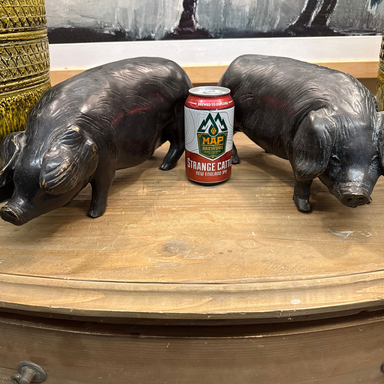 Antique Bronze Pigs - 7
