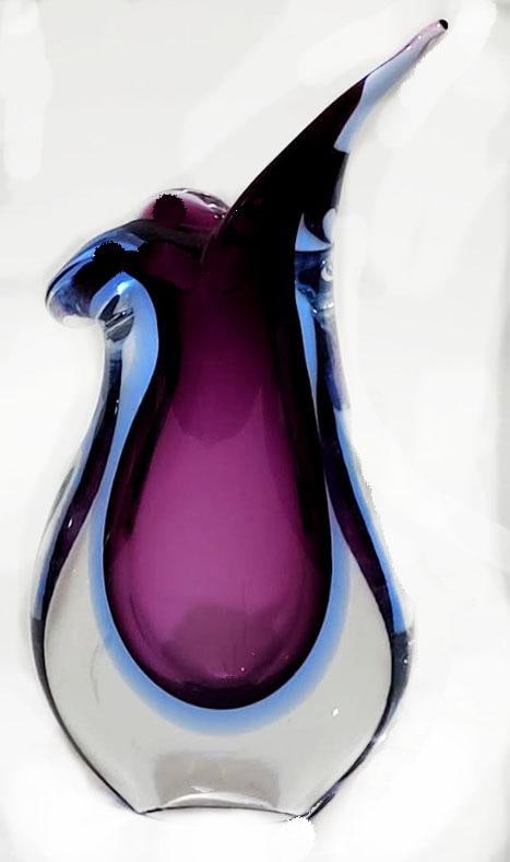 Vintage Murano Sommerso Vase - Mid-Century Modern Teardrop Style - 2