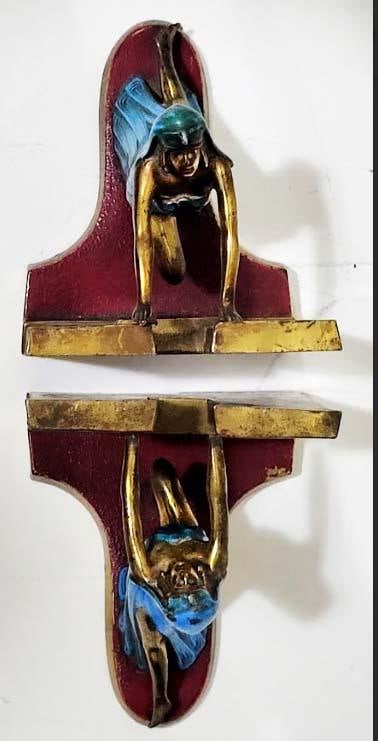 ˜Queen of the Nile˜ Polychrome Bookends LV Aronson 1924 - Very Rare - 5