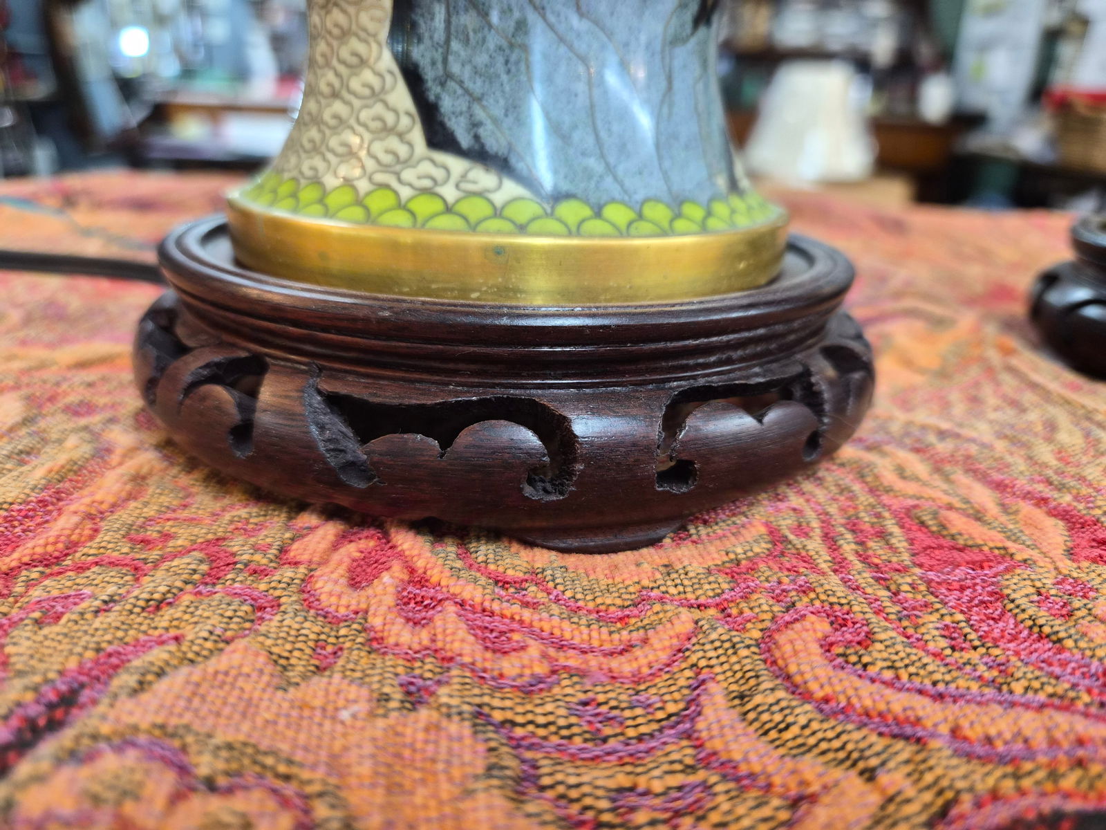 1920s Pair of Cloisonne Vase Table Lamps - 5