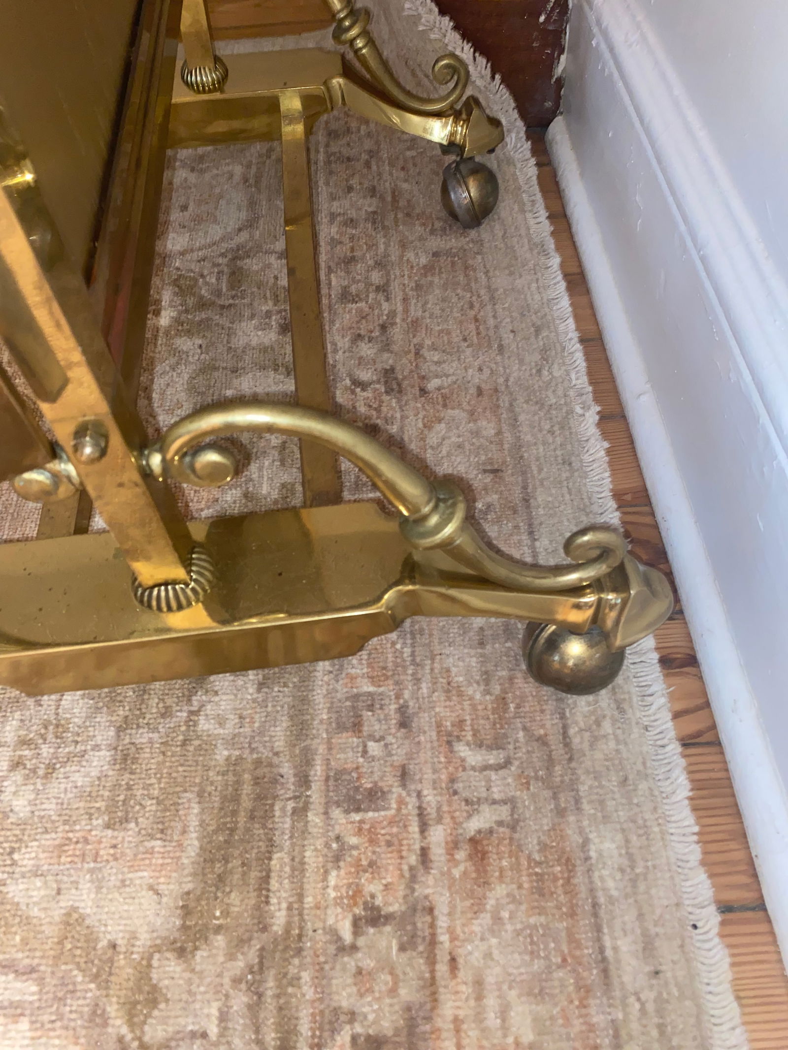 Large Brass Tri Fold Floor Mirror - 4