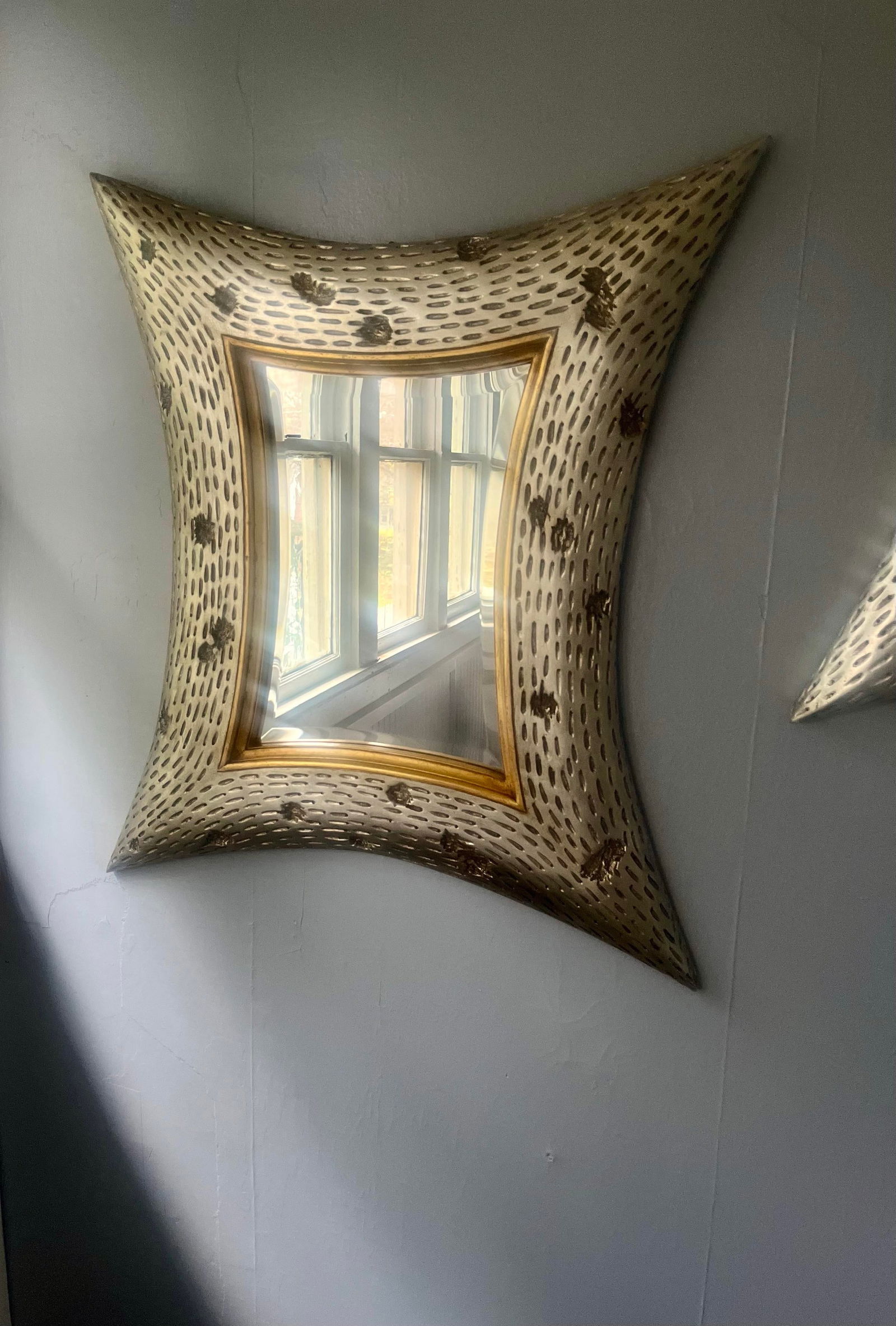 Pair of Christopher Guy Diamond Wall Mirrors in Mahogany With Beveled Glass - 5