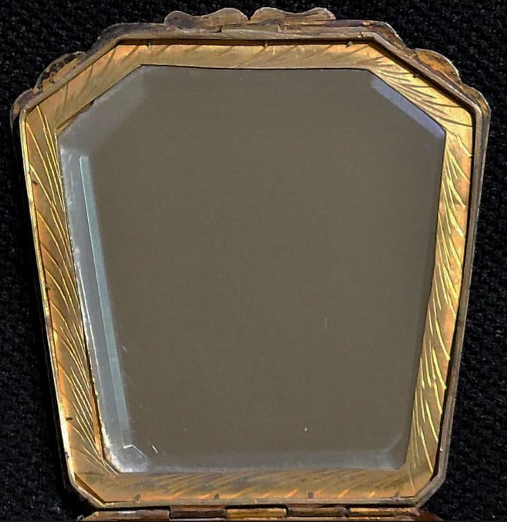 Antique European .800 Engraved Silver Gilt Enameled Compact - 102 GMS - 5