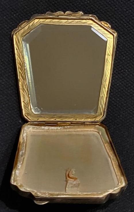 Antique European .800 Engraved Silver Gilt Enameled Compact - 102 GMS - 6