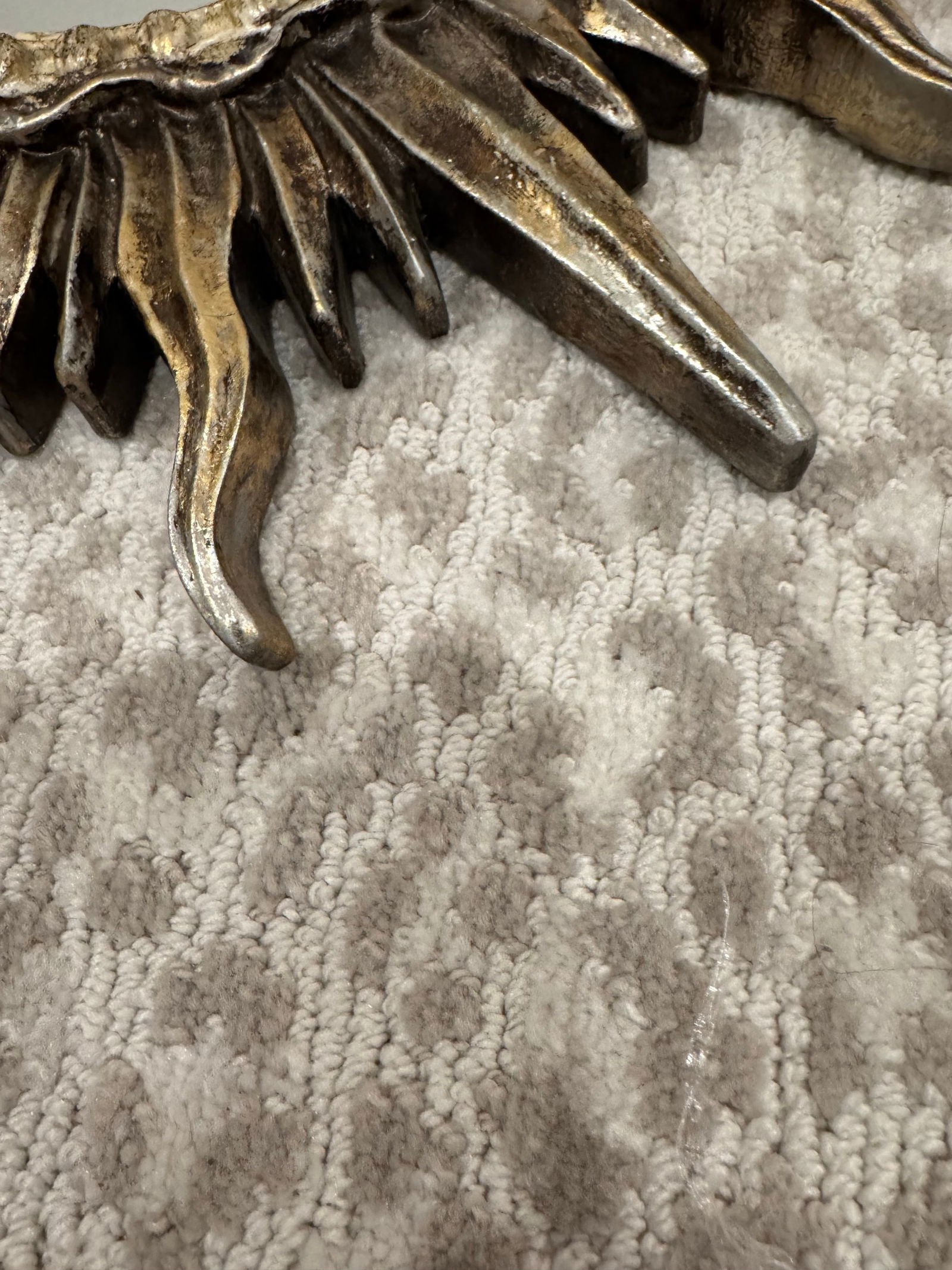 Vintage Silver and Gilt Sunburst Mirrors – A Pair. Heavy Plaster Hollywood Regency / Spanish - 5