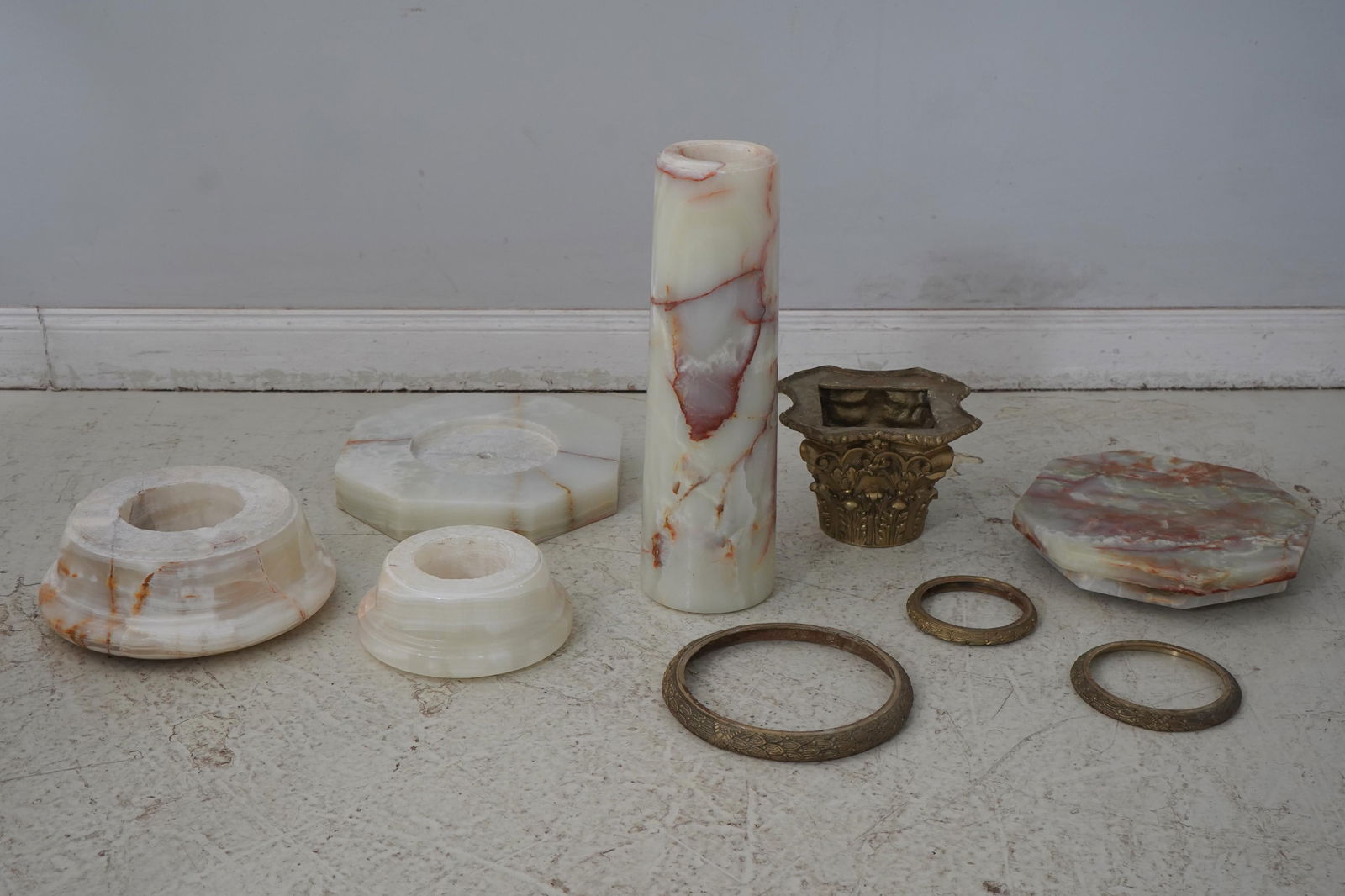 Onyx Marble French Empire Style Column Pedestal - 12