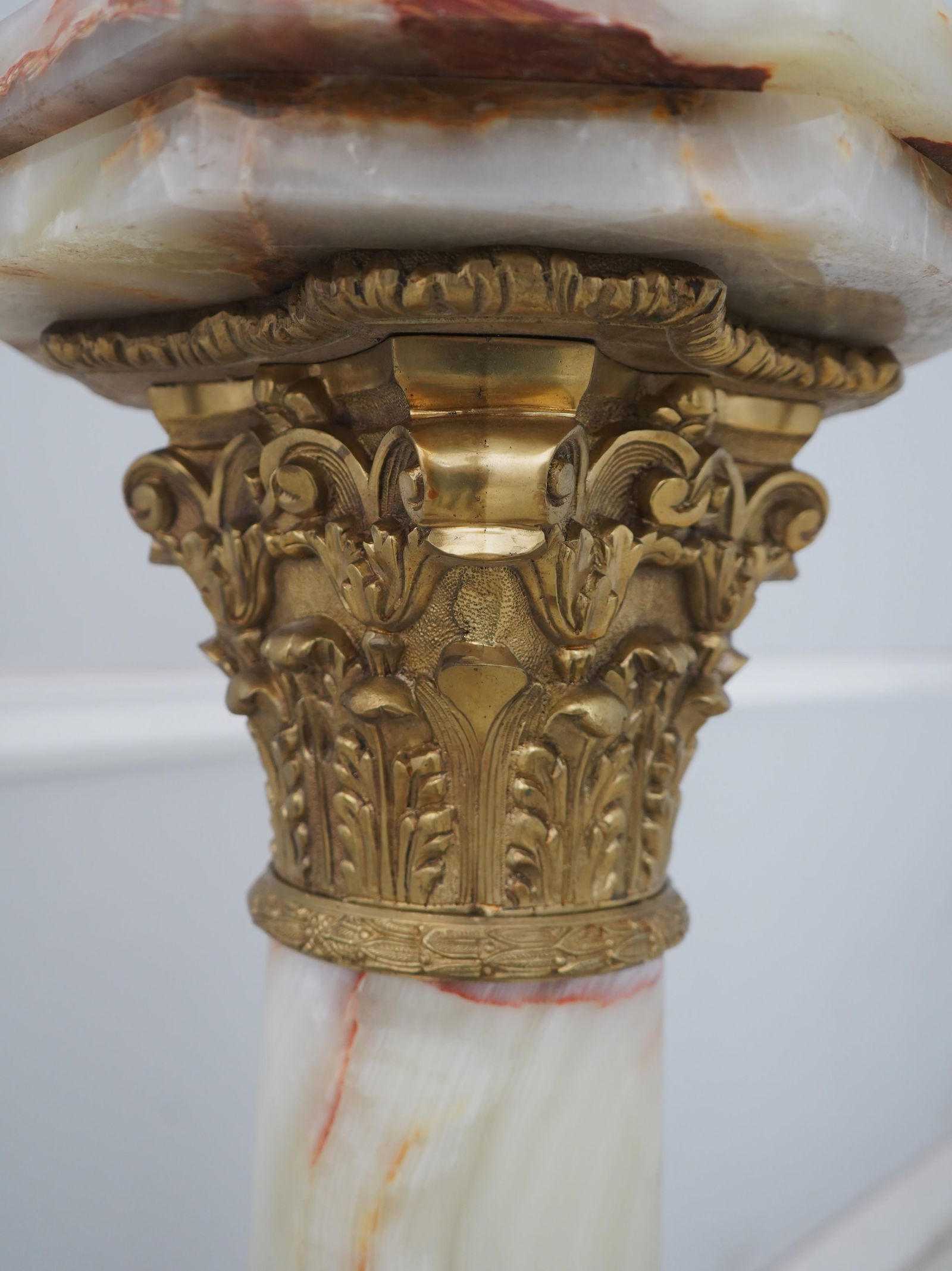 Onyx Marble French Empire Style Column Pedestal - 3
