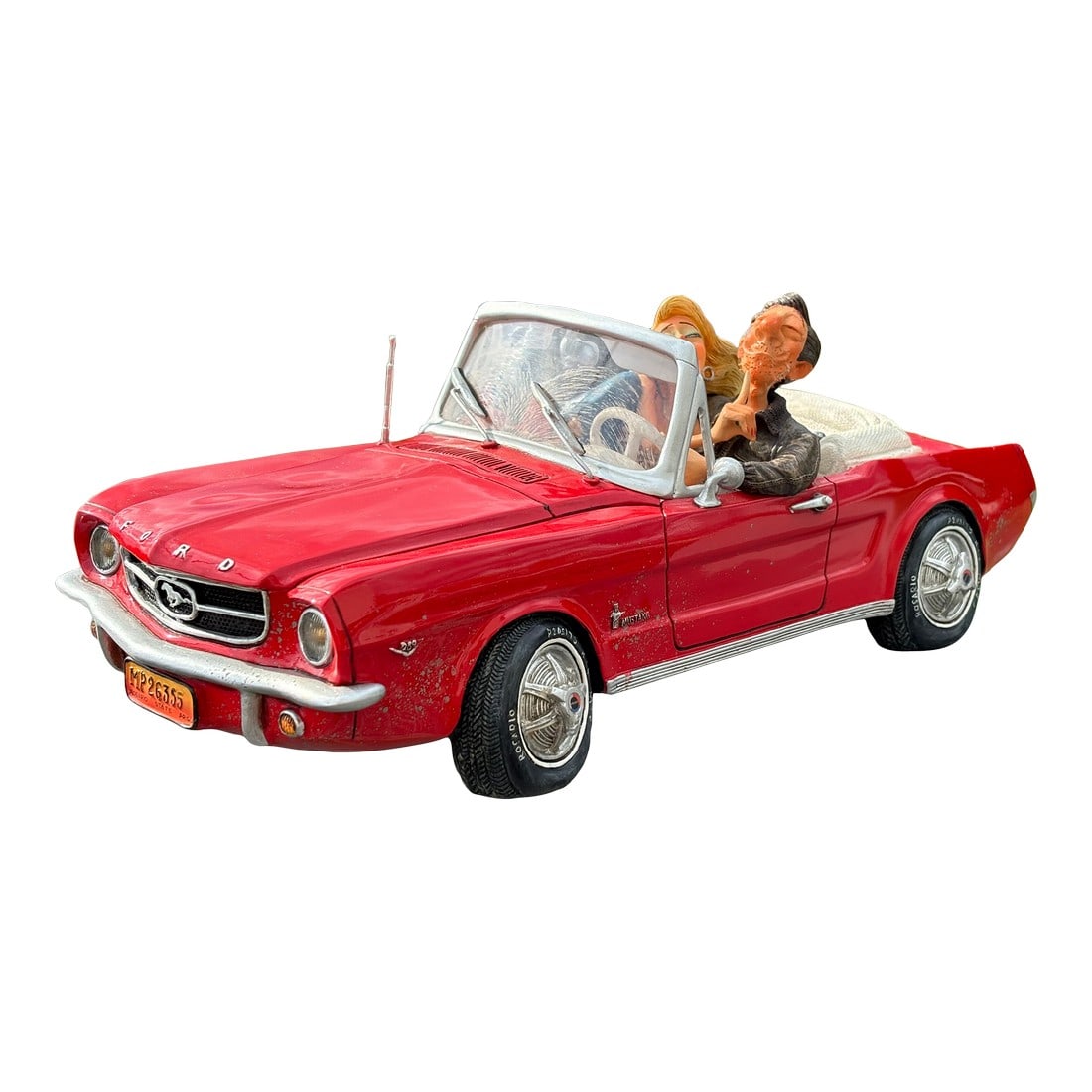 1965 Ford Mustang - Original Whimsical Sculpture by Guillermo Forchino - Paris, 2014: 1965 Ford Mustang - whimsical sculpture from the artisan Guillermo Forchino. Signed and Numbered Series - Paris, 2014. Authenticated and licensed by Ford Motor Company. 13.5" long, 5" tall, 6"