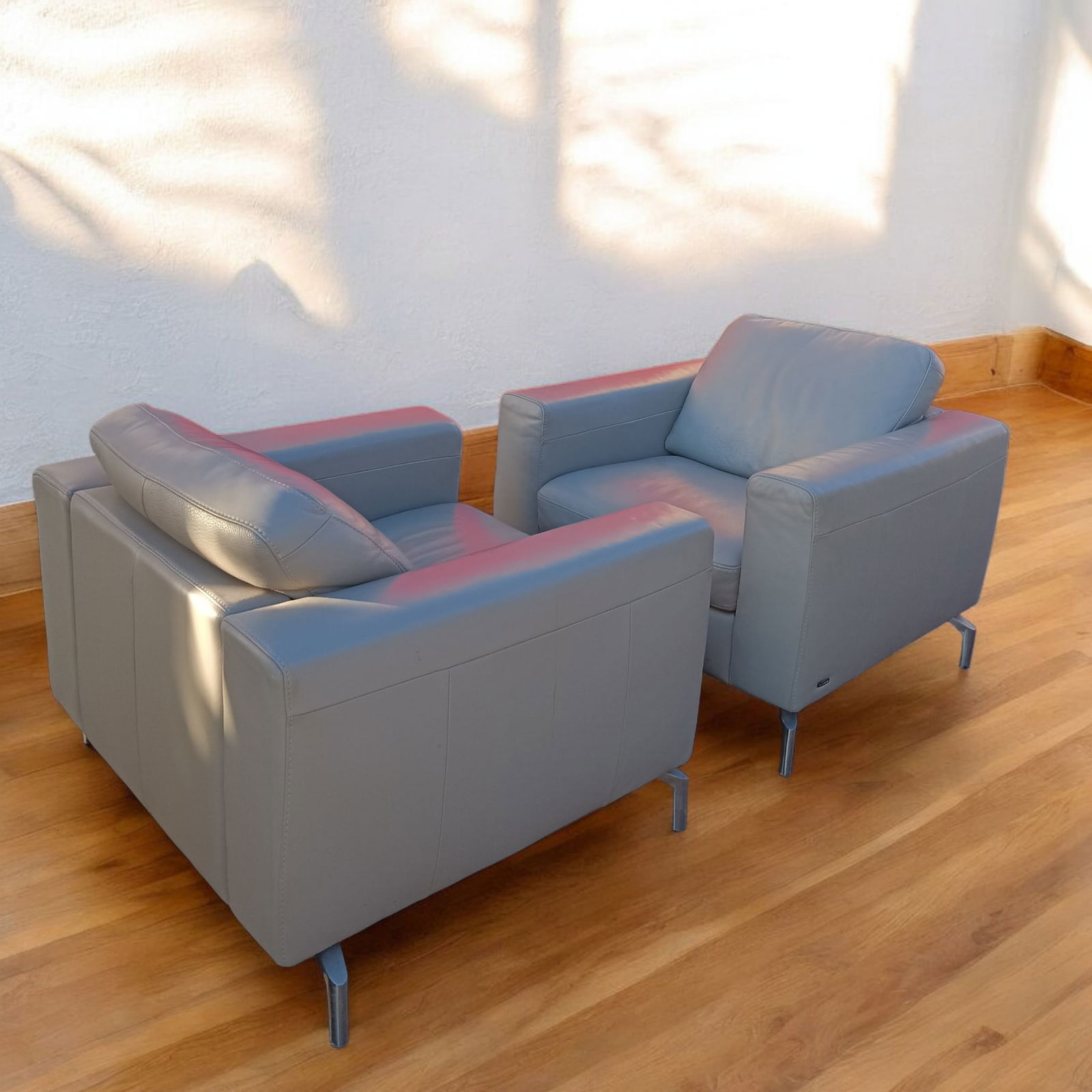 Sollievo B845 (Fabio) Italian Leather Armchairs by Natuzzi Editions - Set of 2 - 4