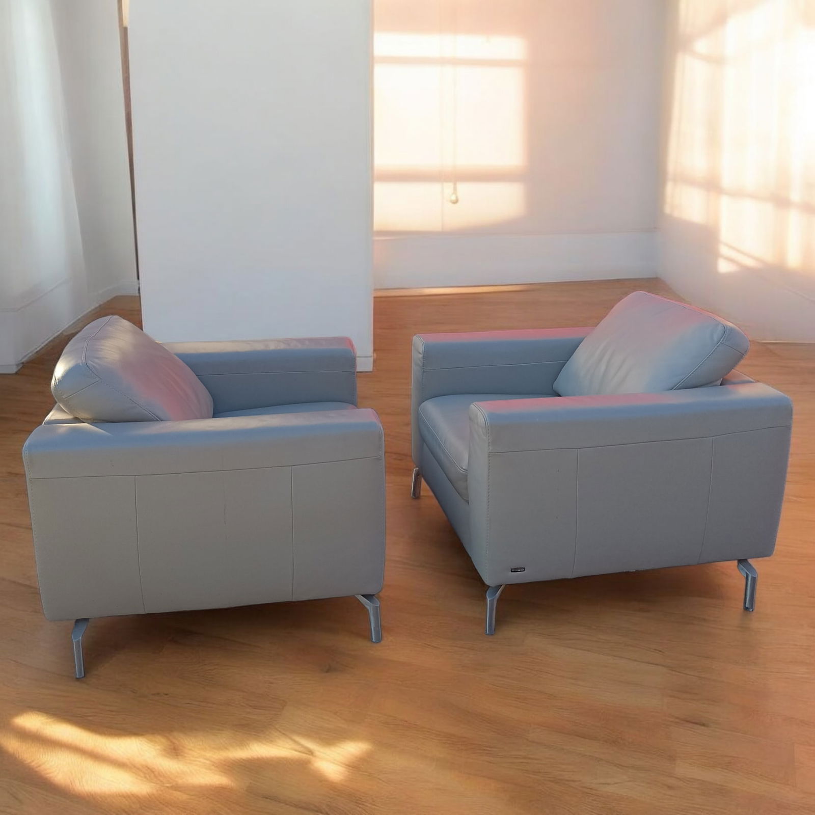 Sollievo B845 (Fabio) Italian Leather Armchairs by Natuzzi Editions - Set of 2 - 5