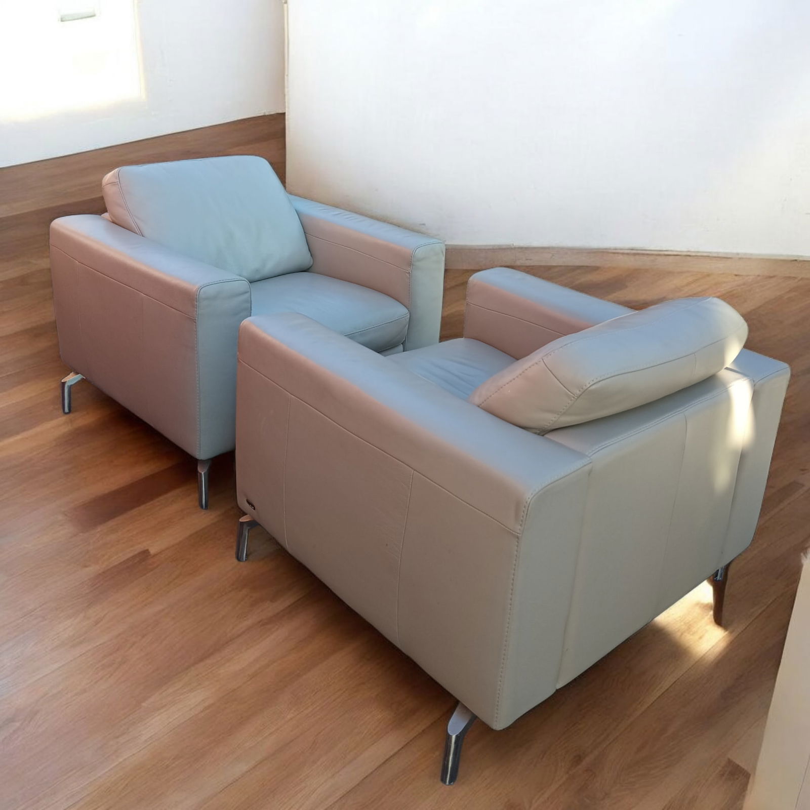 Sollievo B845 (Fabio) Italian Leather Armchairs by Natuzzi Editions - Set of 2 - 7