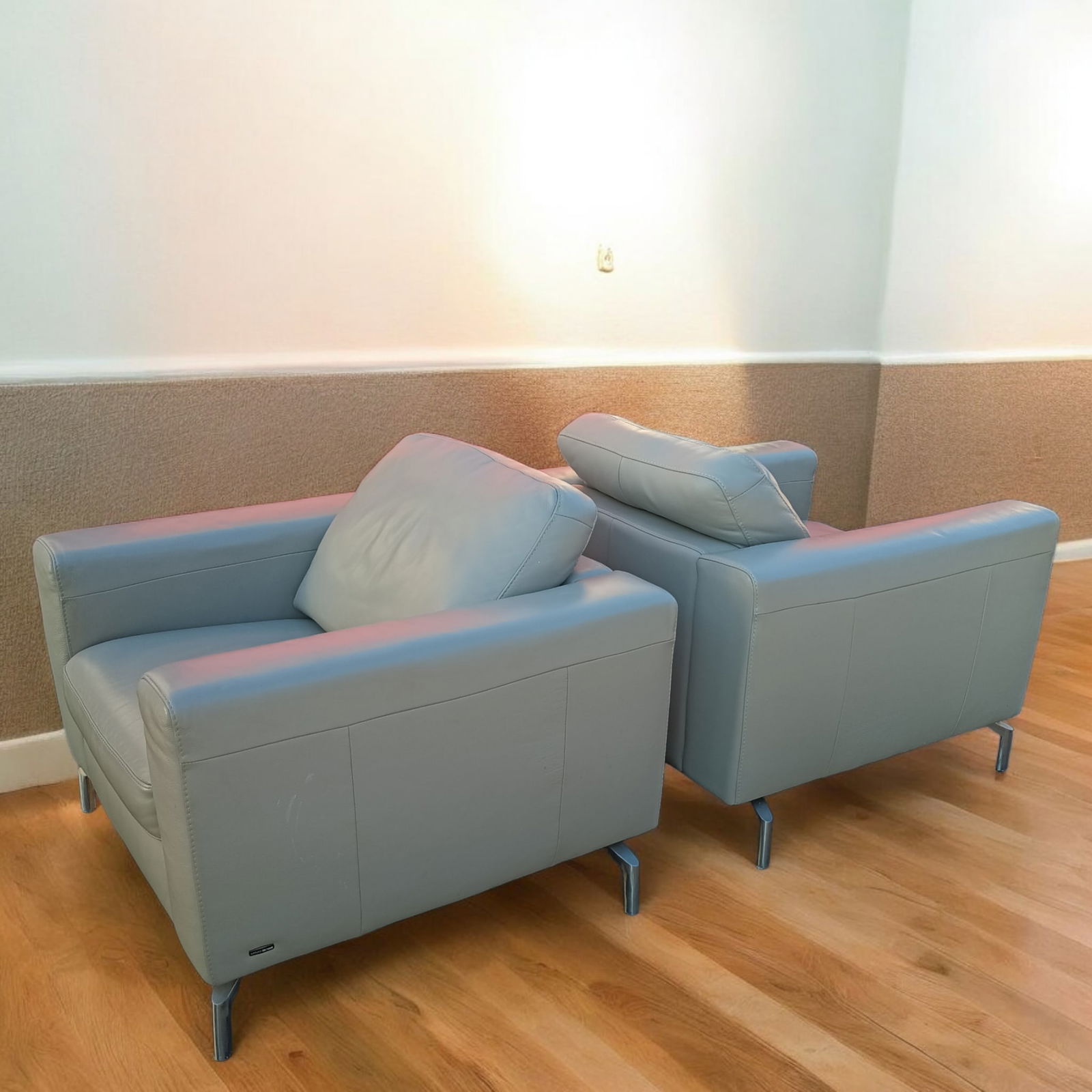 Sollievo B845 (Fabio) Italian Leather Armchairs by Natuzzi Editions - Set of 2 - 8