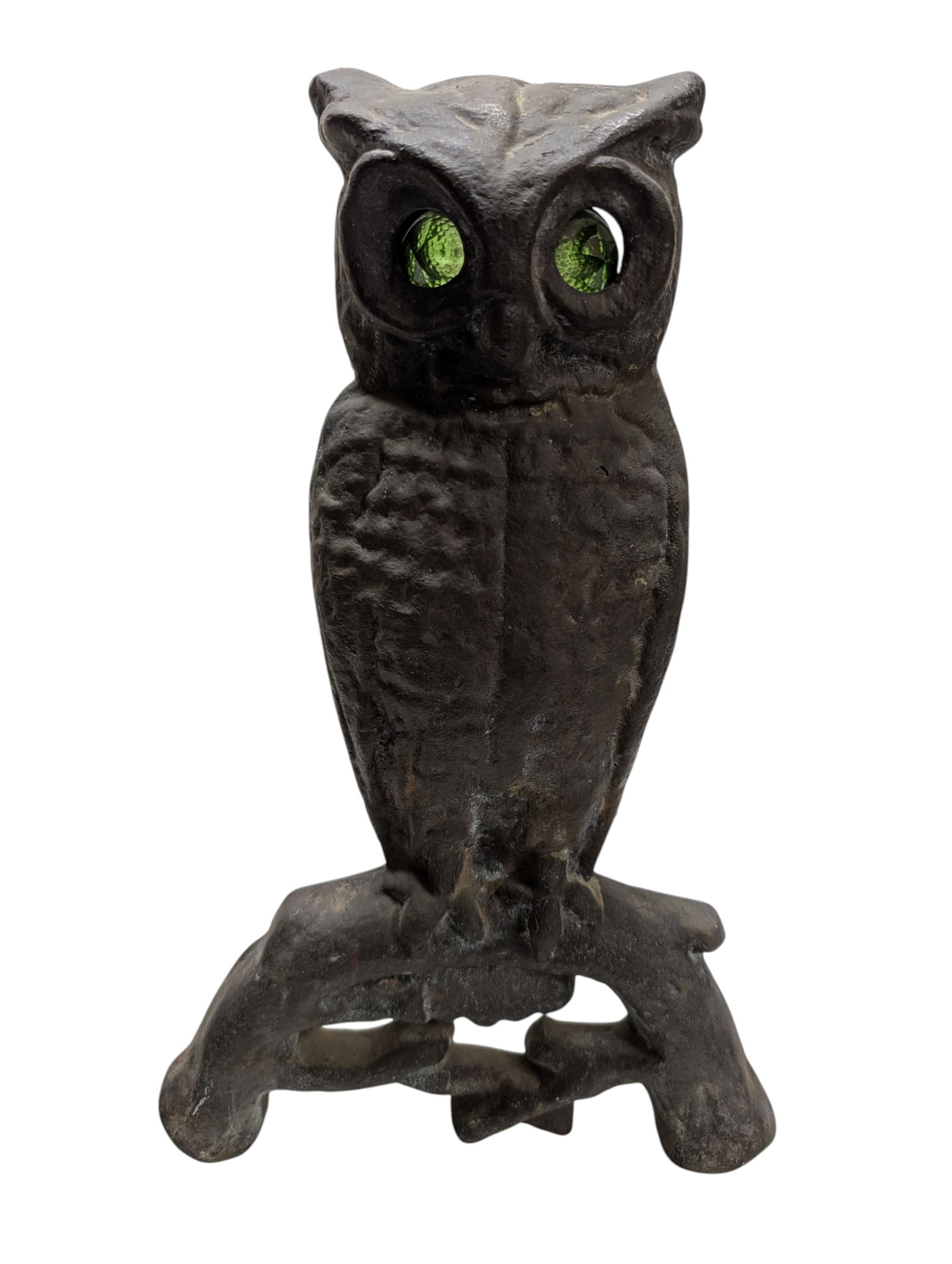 Antique Owl Cast Iron Fireplace Andirons - 3