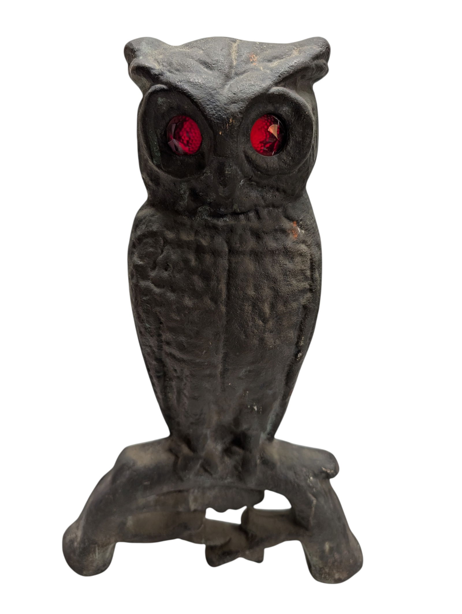 Antique Owl Cast Iron Fireplace Andirons - 4