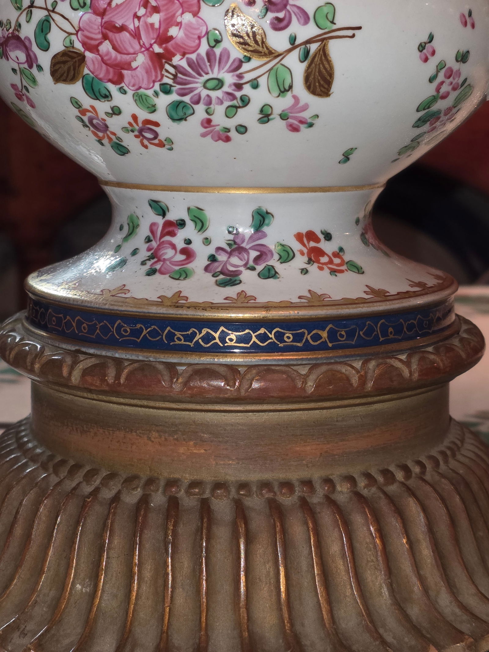 Antique Samson Porcelain Urn Lamp - 13