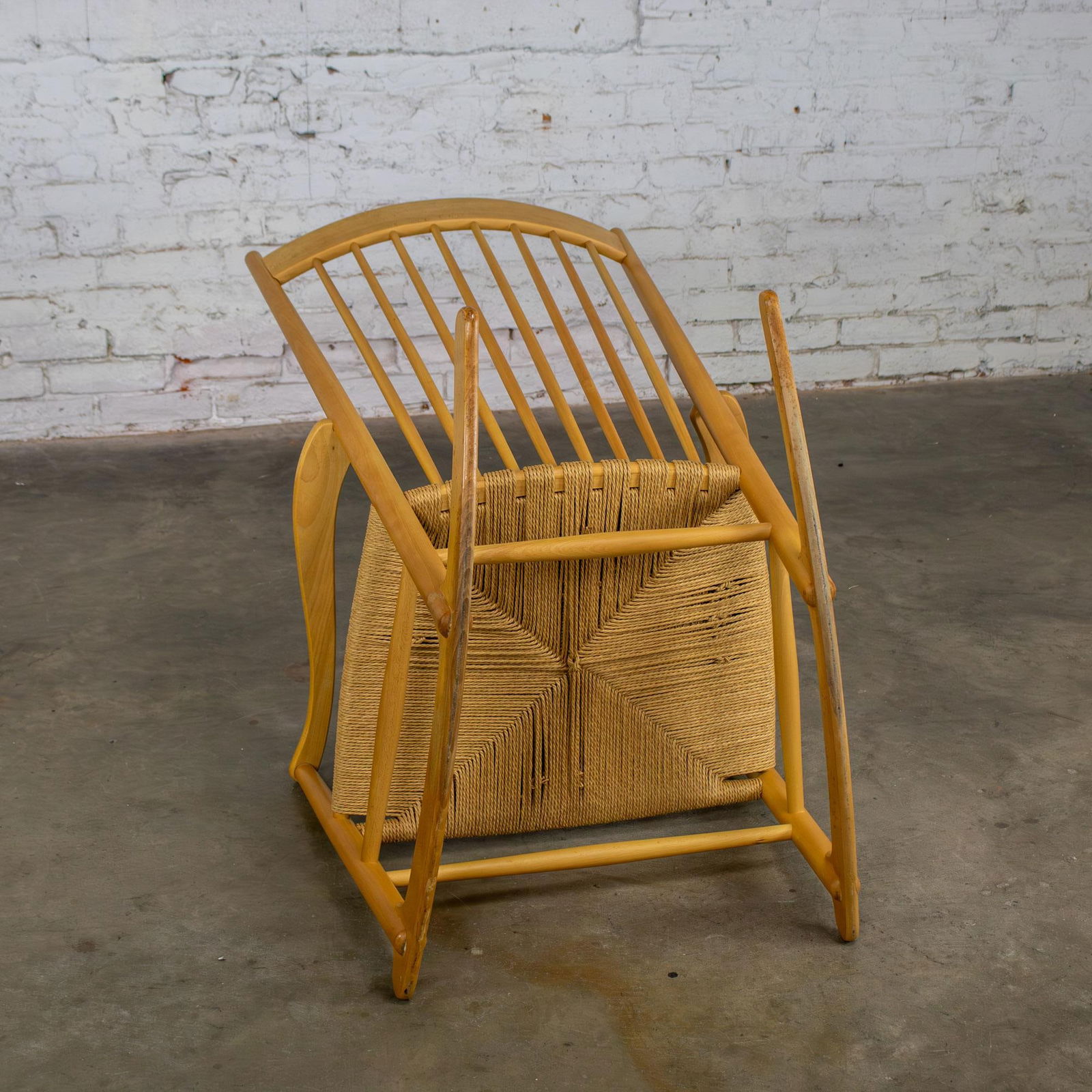 Late 20th Century Scandinavian Modern Rocking Chair Model J16 by Hans Wegner Beechwood & Natural Cor - 14