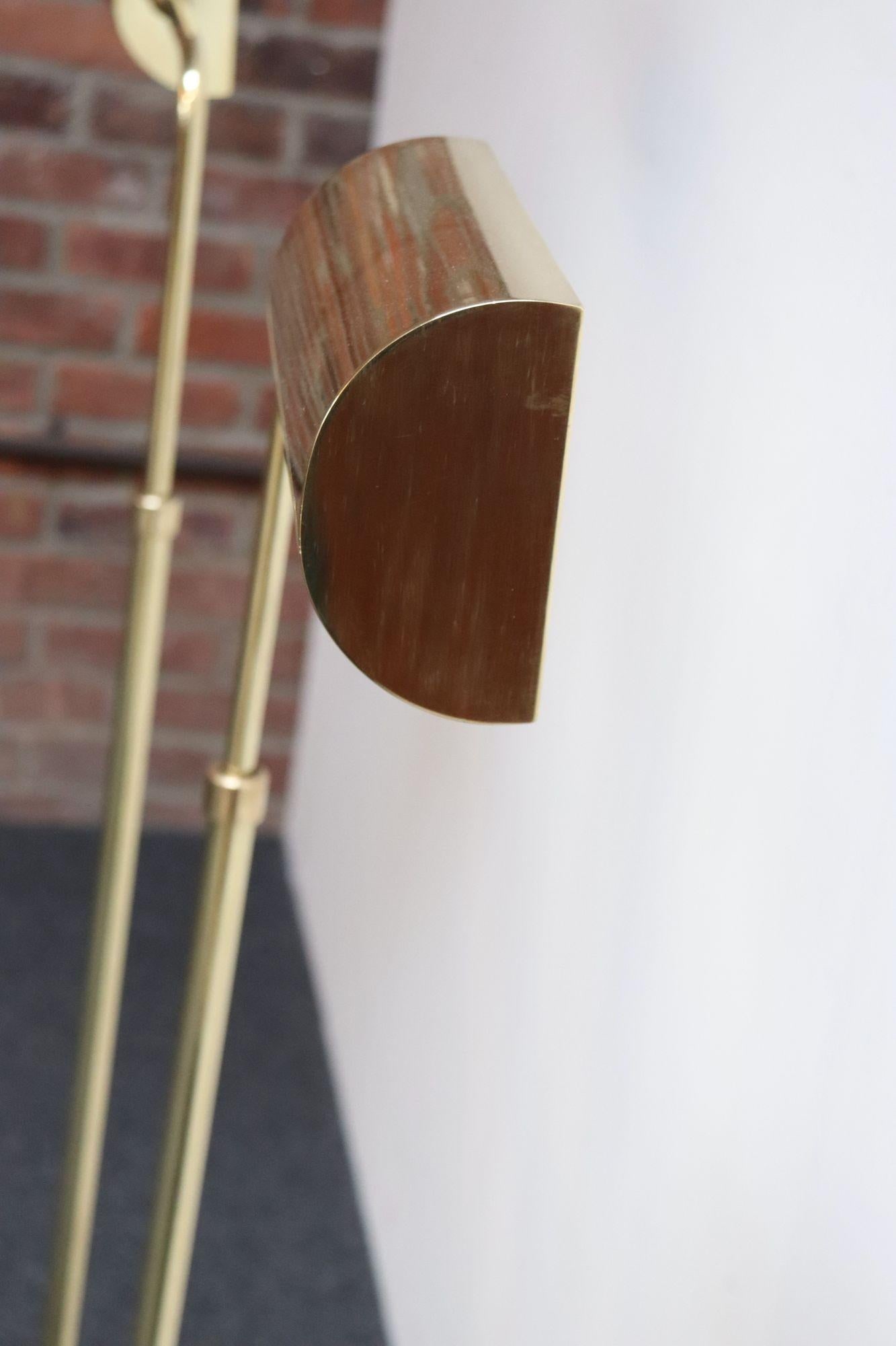 Pair of Vintage Fully Adjustable Floor Lamps by Chapman in Polished Brass - 12