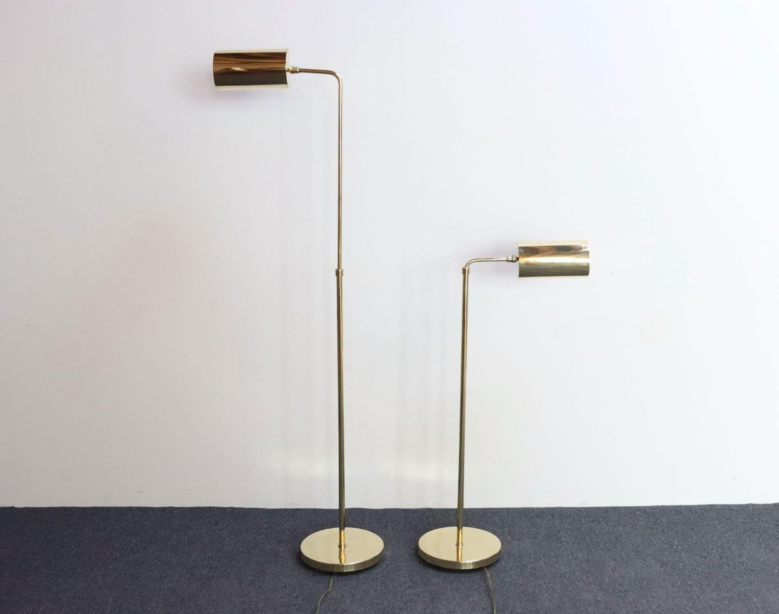 Pair of Vintage Fully Adjustable Floor Lamps by Chapman in Polished Brass - 4
