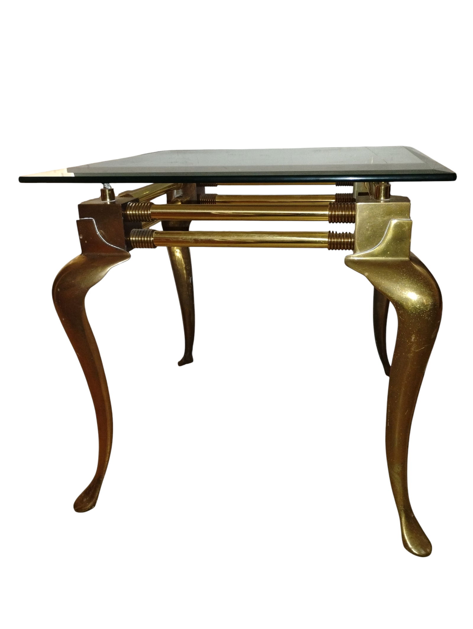 Exquisite 1960 Vintage Brass and Glass Table in the Sophisticated Hollywood Regency Style by LaBarge - 12
