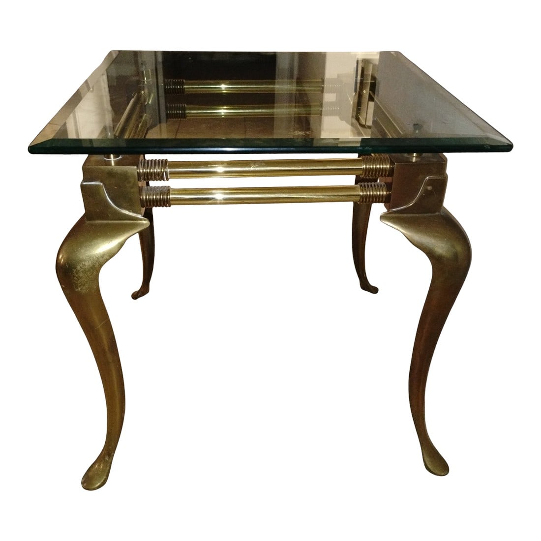 Exquisite 1960 Vintage Brass and Glass Table in the Sophisticated Hollywood Regency Style by LaBarge (1 of 12)