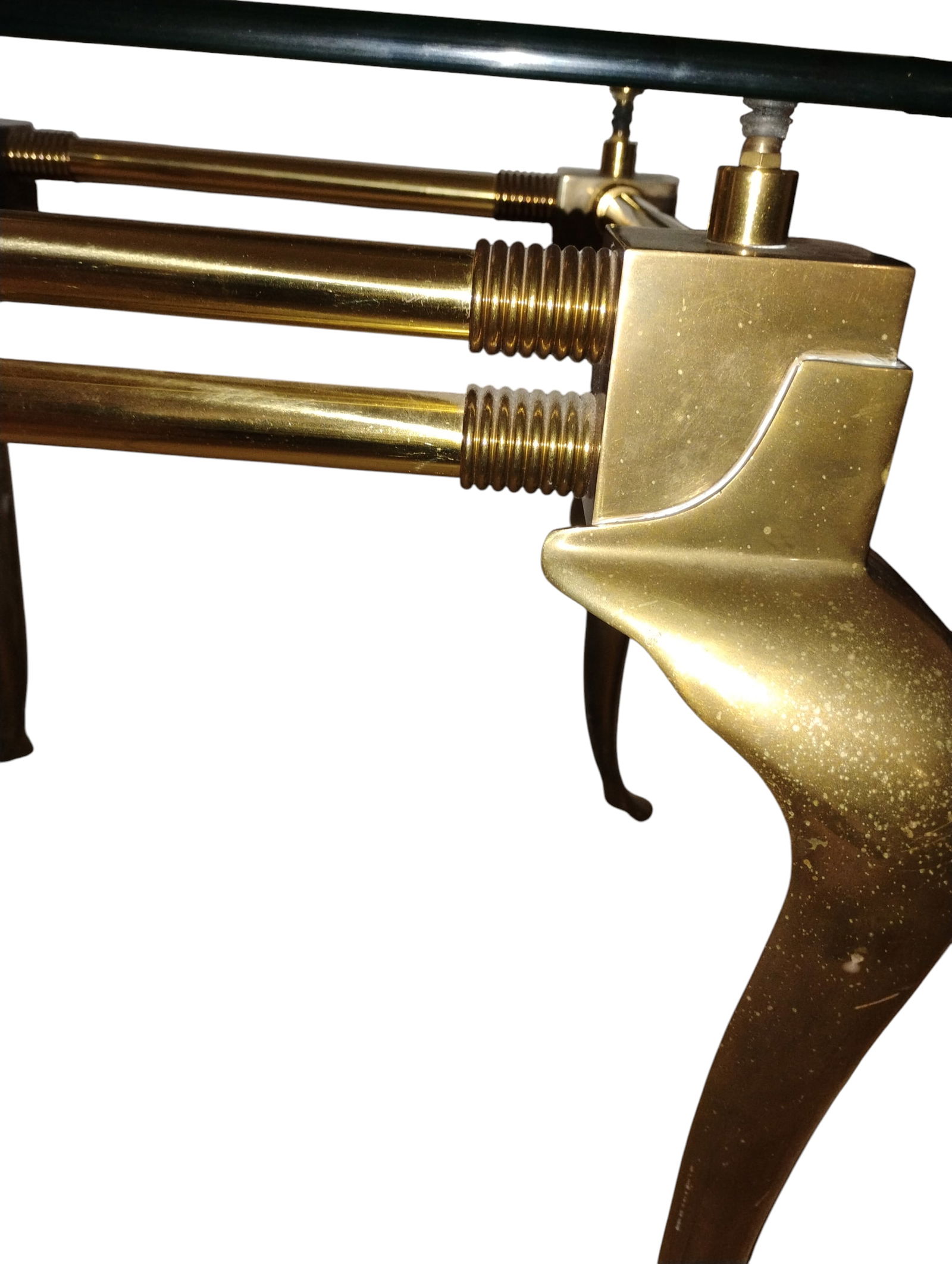 Exquisite 1960 Vintage Brass and Glass Table in the Sophisticated Hollywood Regency Style by LaBarge - 6