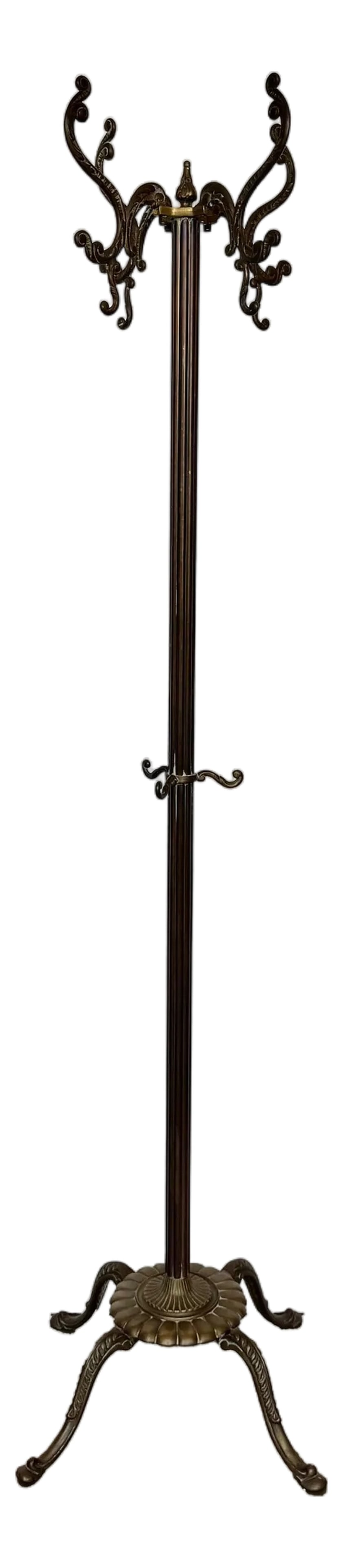 Early 20th Century Bronze and Brass Burnished Art Nouveau Belle Epoque Hanger, Bronze Grifone Feet: Bronze and brass burnished Art Nouveau Belle Époque Hanger with Grifone feet in molten bronze. Glamorous figures and volute characteristics of the Belle Époque period Condition: