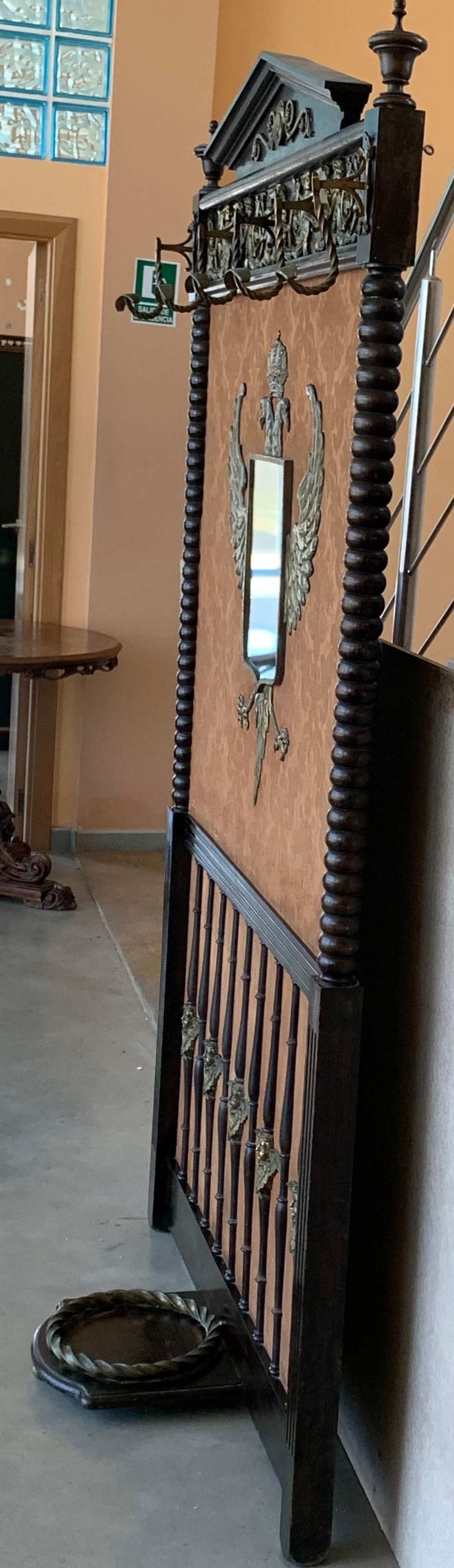 19th Large Carved Spanish Solid Walnut Coat Rack Stand or Entry - 6