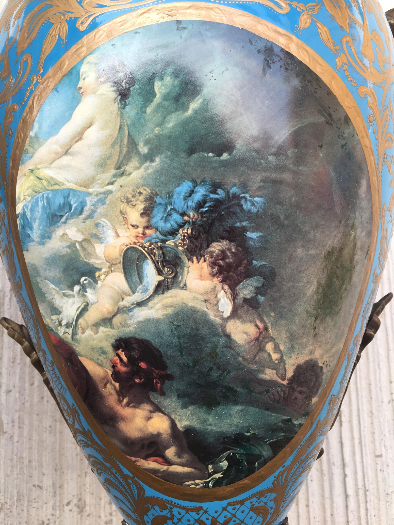 Pair of Large Antiques French Ormolu-Mounted & Painted Pair of Sèvres Porcelain - 11