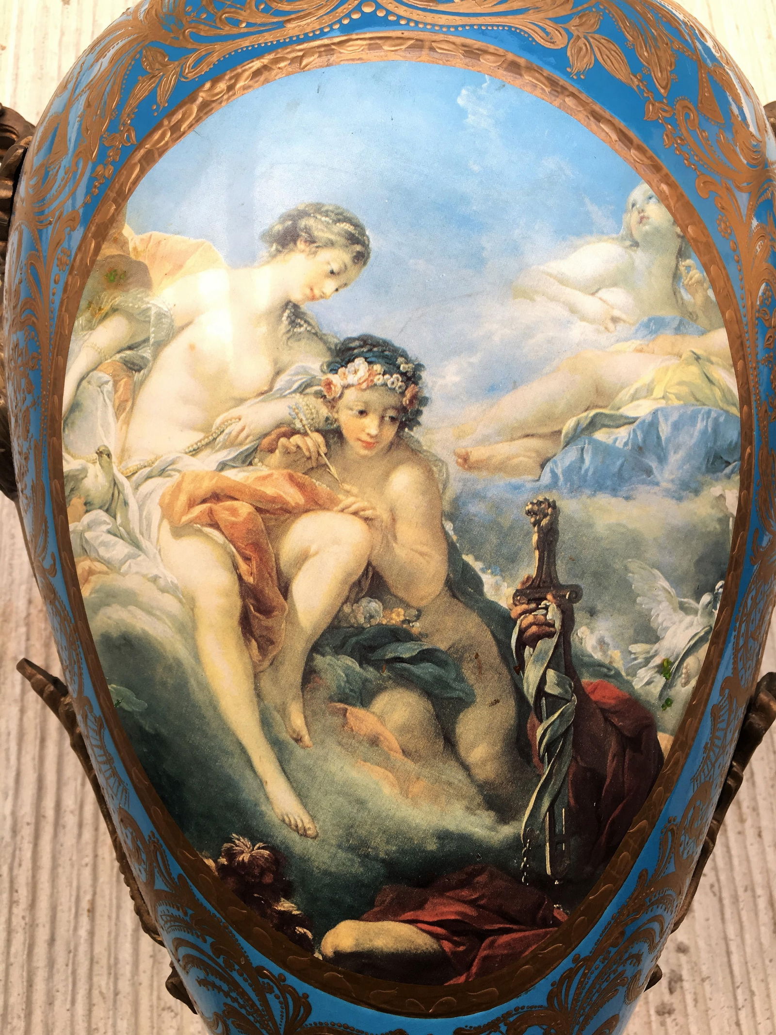 Pair of Large Antiques French Ormolu-Mounted & Painted Pair of Sèvres Porcelain - 13