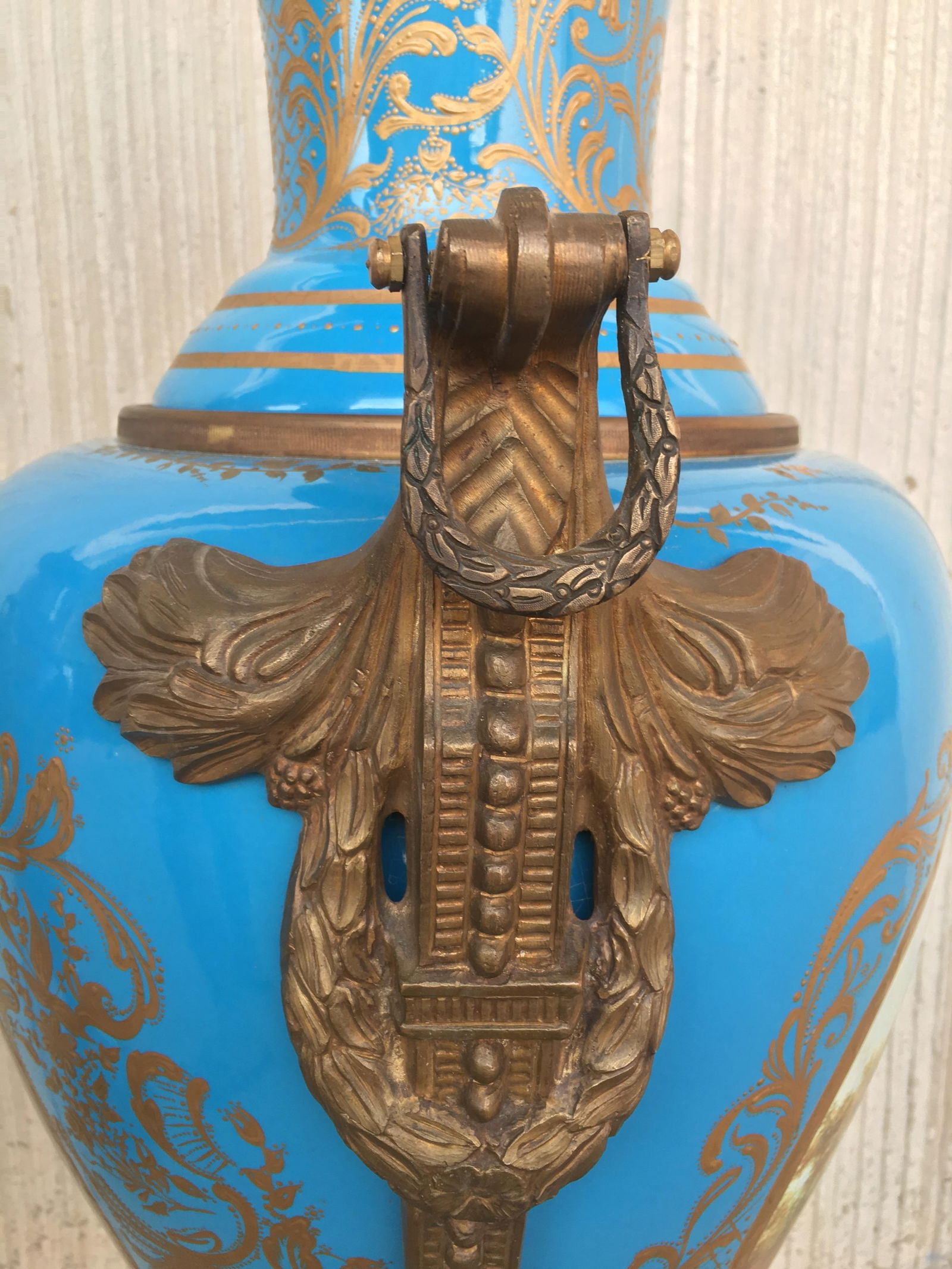 Pair of Large Antiques French Ormolu-Mounted & Painted Pair of Sèvres Porcelain - 5