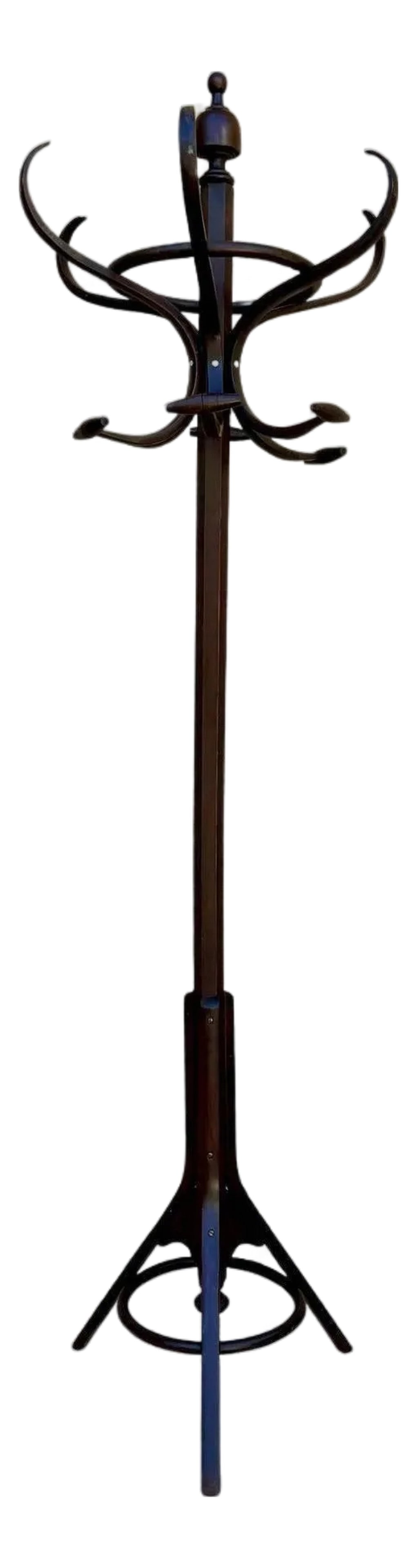 Early 20th Century Coat Stand from Thonet, 1950s: Thonet coat rack from the beginning of the 20th century offers great comfort because it can be rotated. Original condition with nice age patina, perfectly cleaned and repolished with shellac finish. C