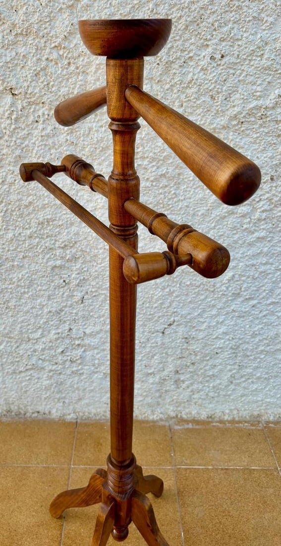 Vintage Spanish Coat Rack in Oak, 1950 - 3