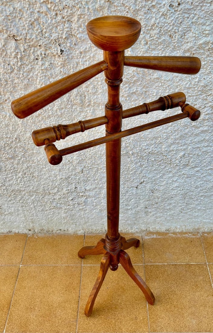 Vintage Spanish Coat Rack in Oak, 1950 - 4