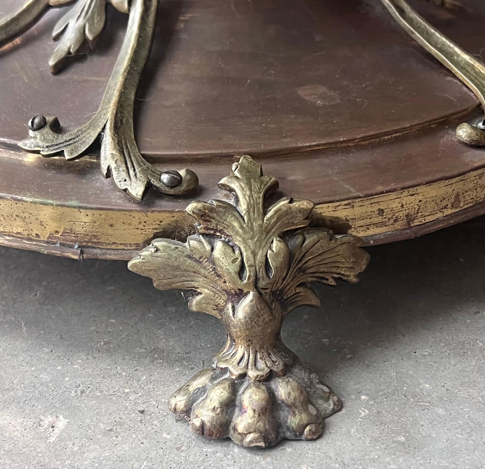 Early 20th Century Bronze and Brass Burnished Art Nouveau Belle Epoque Hanger, Bronze Grifone Feet - 14