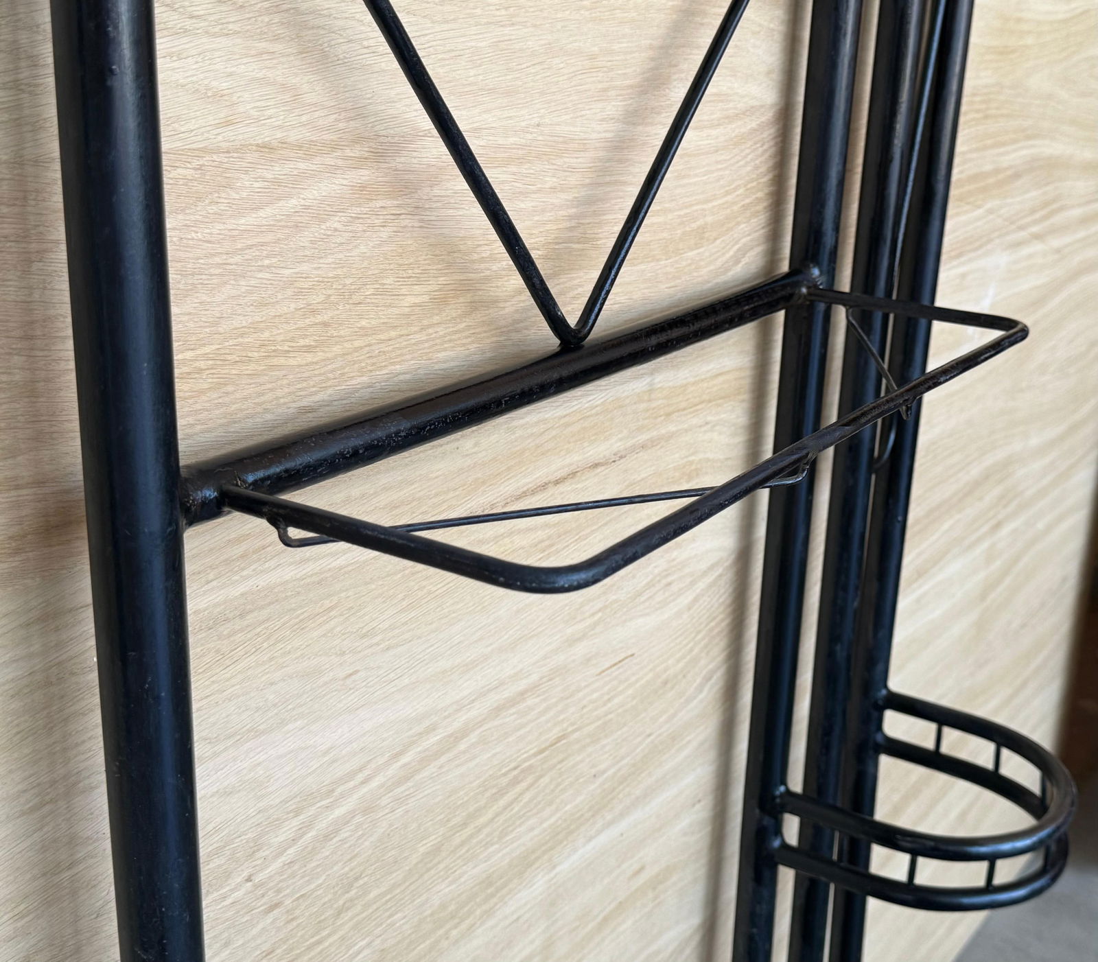 Black Wardrobe-Style Art Deco Hall Stand in Iron, France 1940s - 12