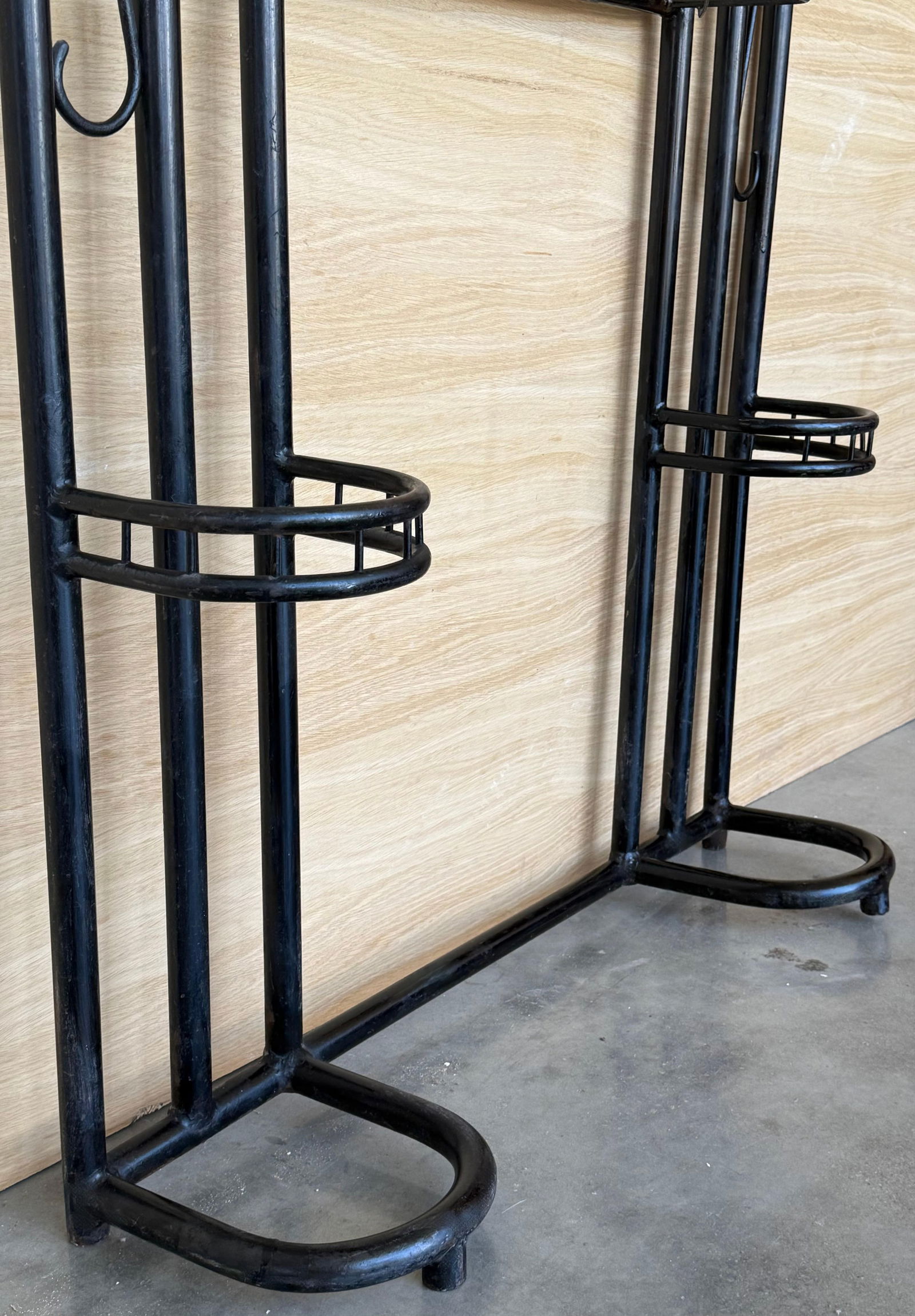 Black Wardrobe-Style Art Deco Hall Stand in Iron, France 1940s - 13