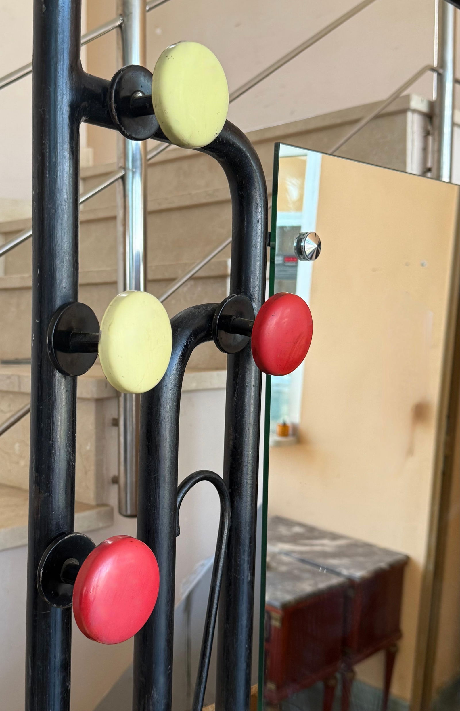 Black Wardrobe-Style Art Deco Hall Stand in Iron, France 1940s - 3