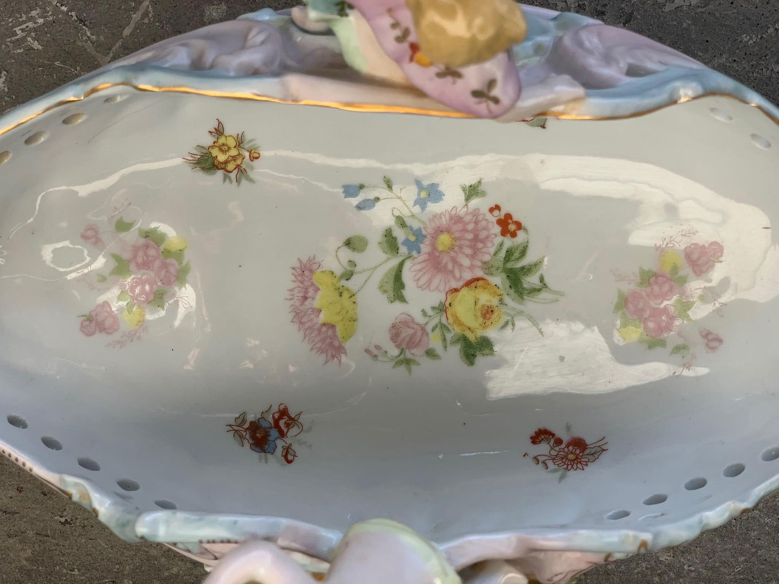 Late 19th Century RococÃ³ Porcelain Figural Cherub Jardinière or Centerpiece Bowl by - 8