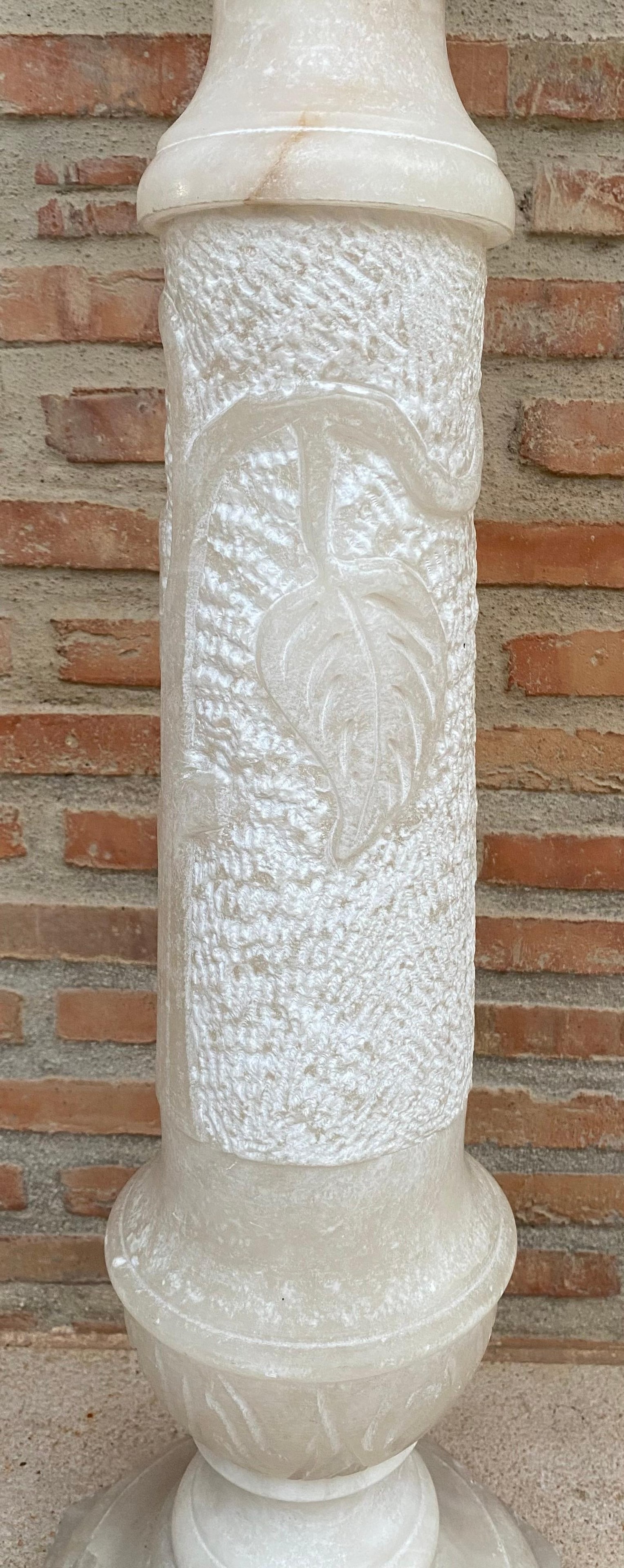 Italian Empire Carved Carrara Marble Pedestal Tables, 1890s, Set of 2 - 11