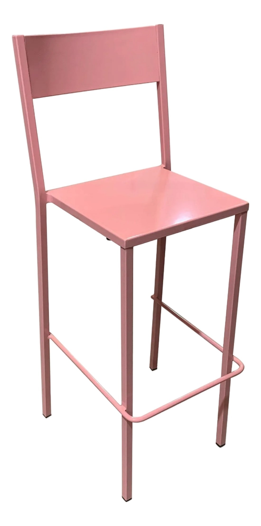 New Pink Industrial Wrought Iron Shop, Counter Stool with Metal Seat and Back (1 of 18)