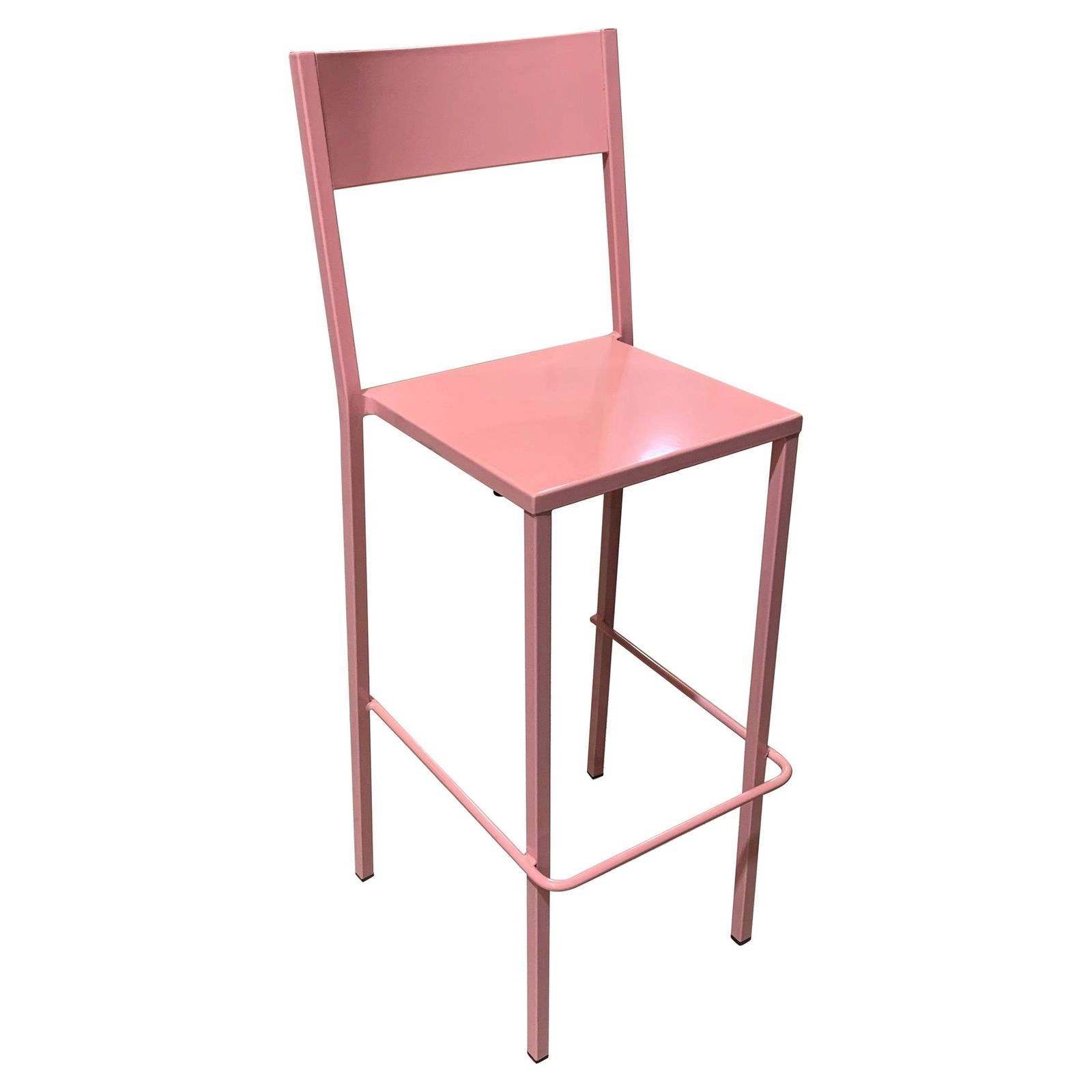 New Pink Industrial Wrought Iron Shop, Counter Stool with Metal Seat and Back - 6