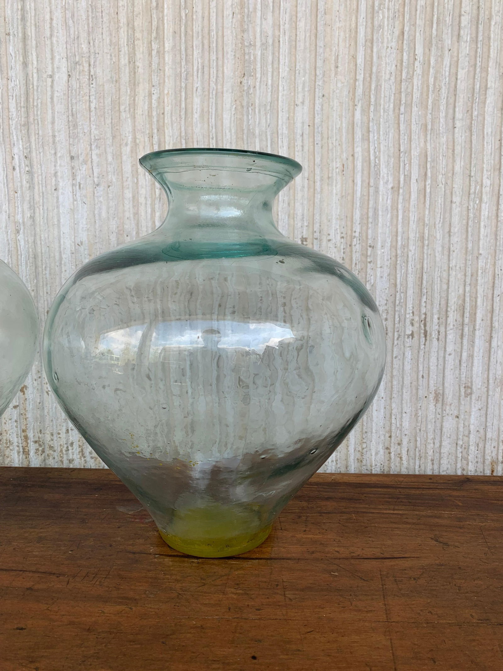 Late 19th Century Set of 2 Green Glass French Demijohn Bottles with Woven Esparto Basket - 13