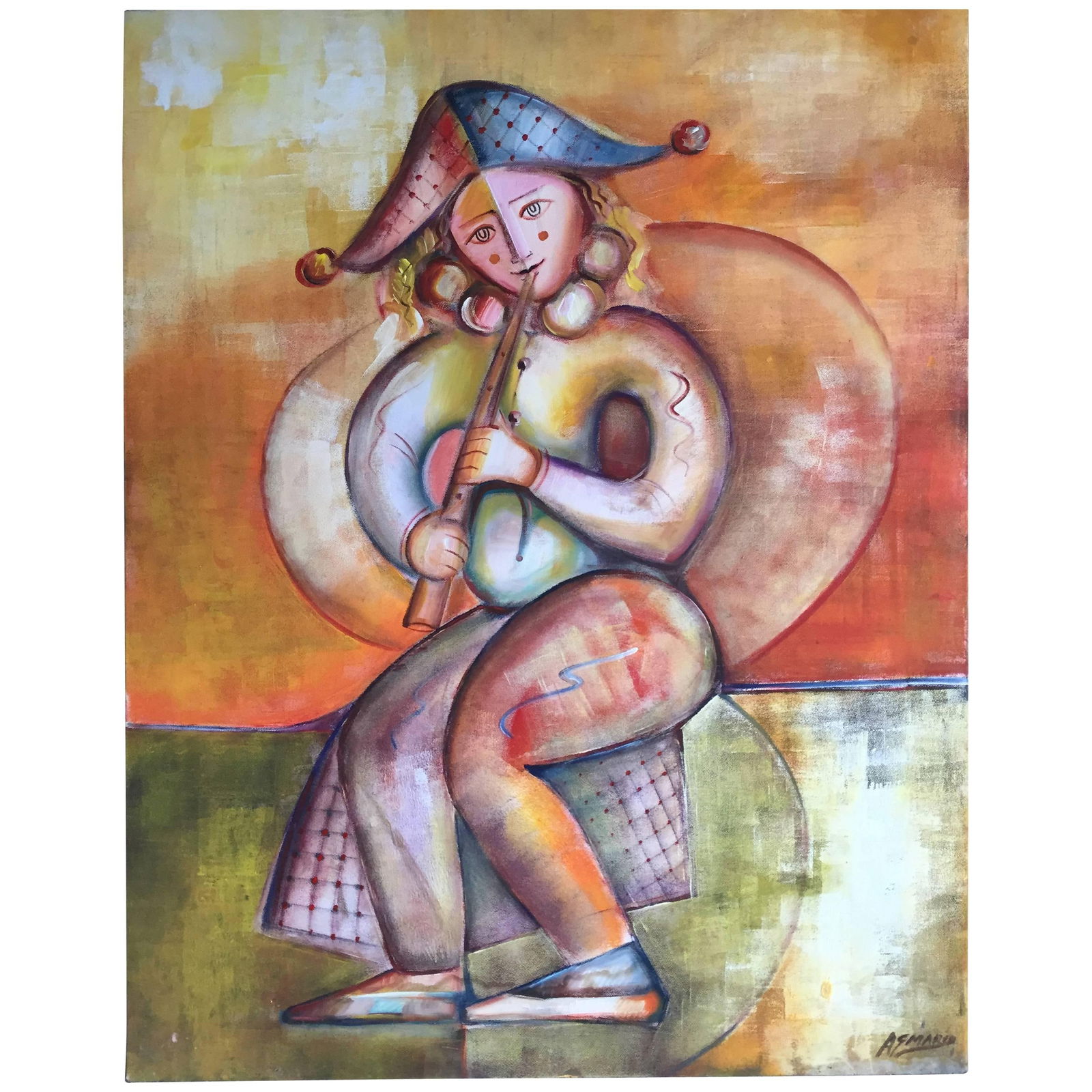 Late 20th Century Oleo by A.Gnarco, Spain Oil Painting - 2