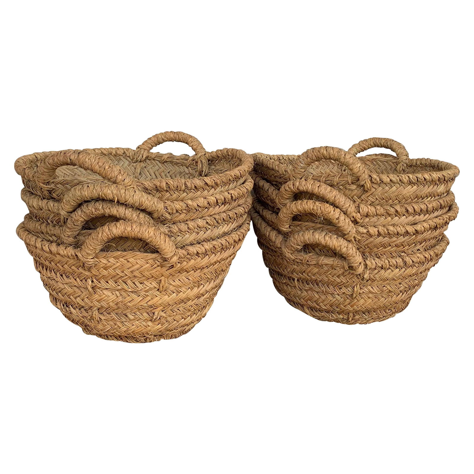Late 19th Century Set of 8 Spanish Woven Wicker Olive Grape Harvest Basket - 15