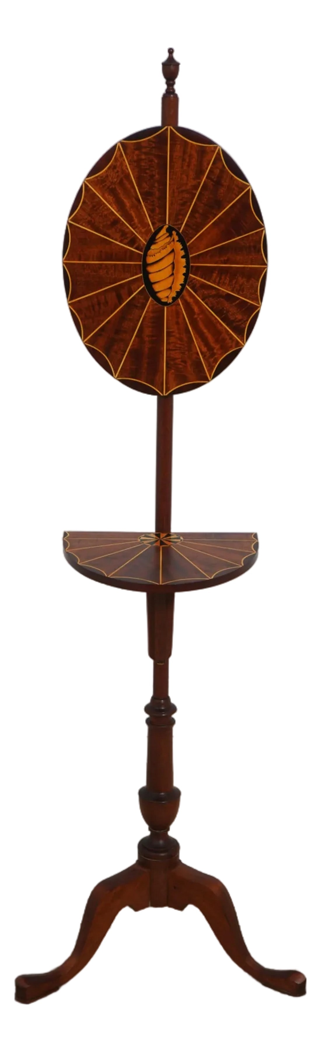 Rob Mullard Federal Style Inlaid Mahogany Firescreen: Age: Approx: 20 Years Old Details: Exquisite Inlay Work Mahogany High Quality Construction Bench Made Hand Crafted High Quality Construction Federal Style Conch Shell Inlay Work See Other Offerings