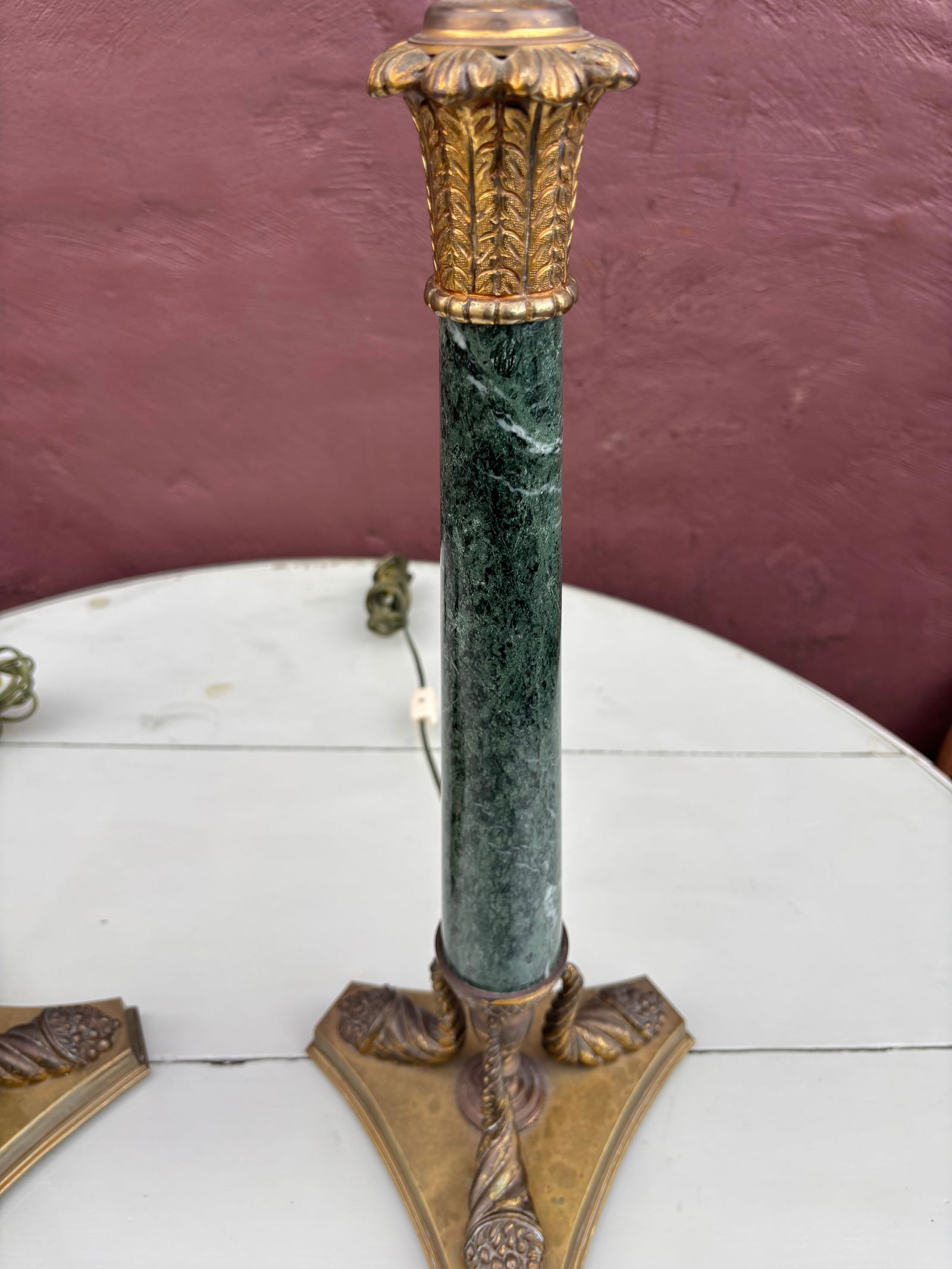 1960s Neoclassical Marble Lamps - 3