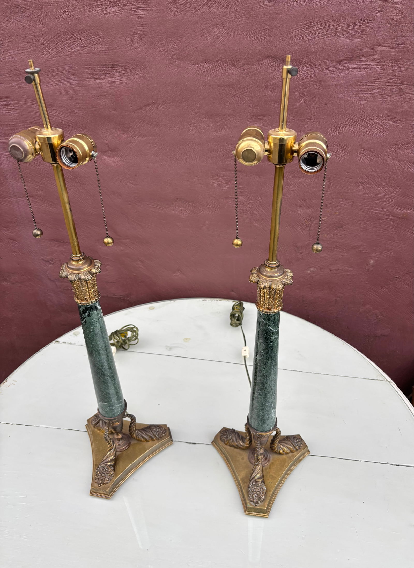 1960s Neoclassical Marble Lamps - 4