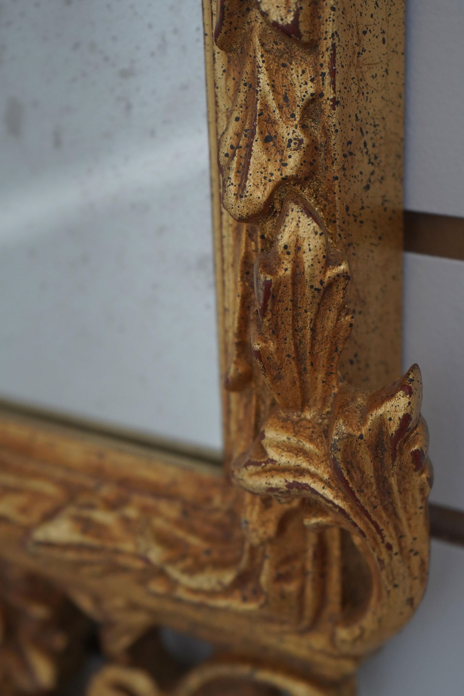 Pair Italian Gilt Wood Gold Finish Decorative Wall Mirrors - 7