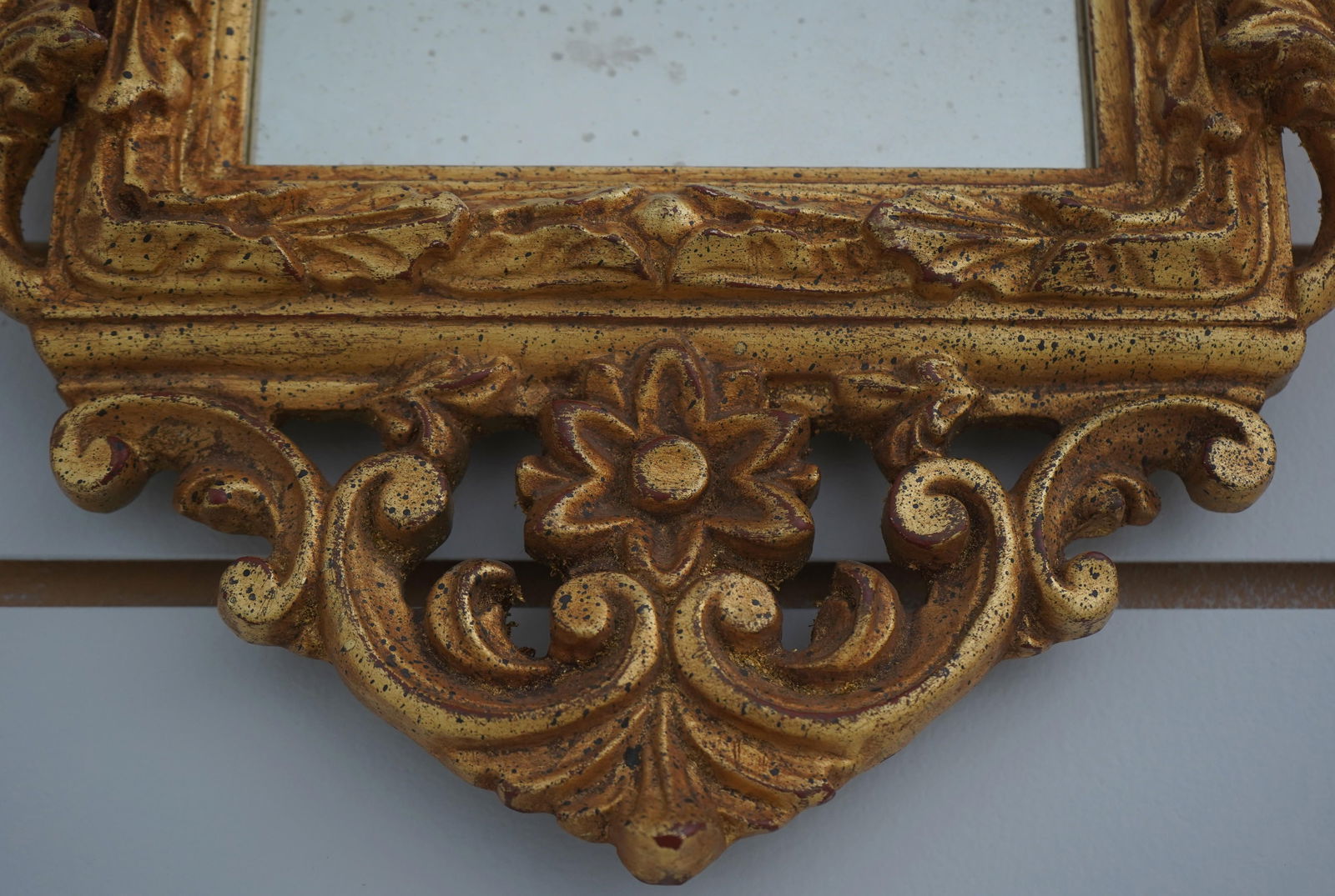 Pair Italian Gilt Wood Gold Finish Decorative Wall Mirrors - 8
