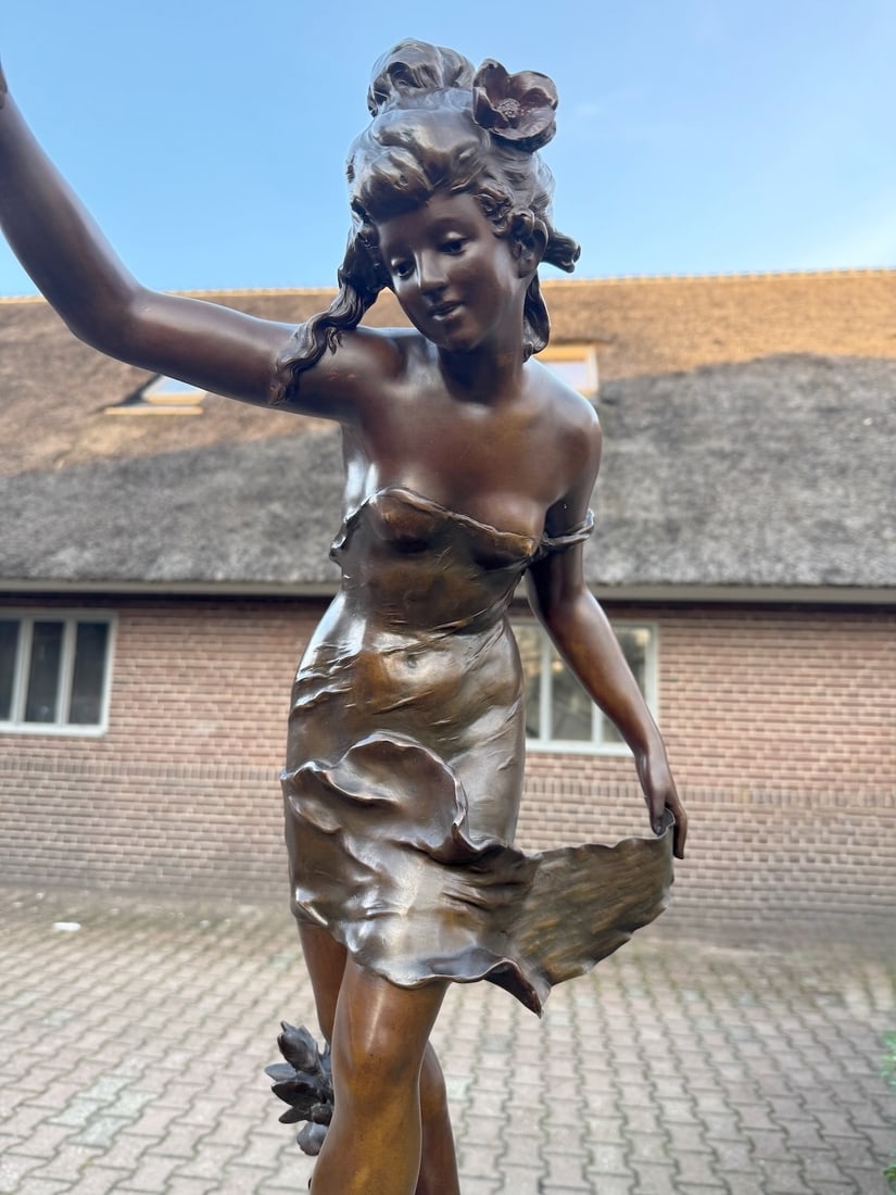 19th C Auguste Moreau Art Nouveau Metal Sculpture - 18